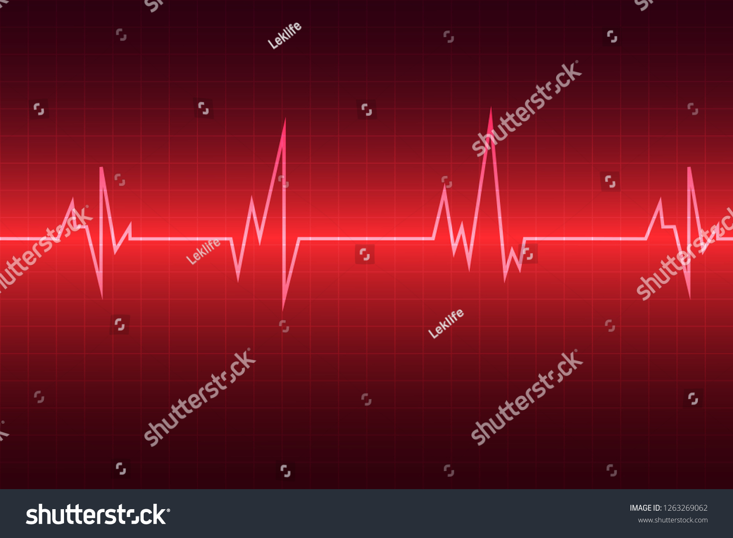 Blue Heart Pulse Monitor Signal Heart Stock Vector Royalty Free 1263269062 Shutterstock 5323