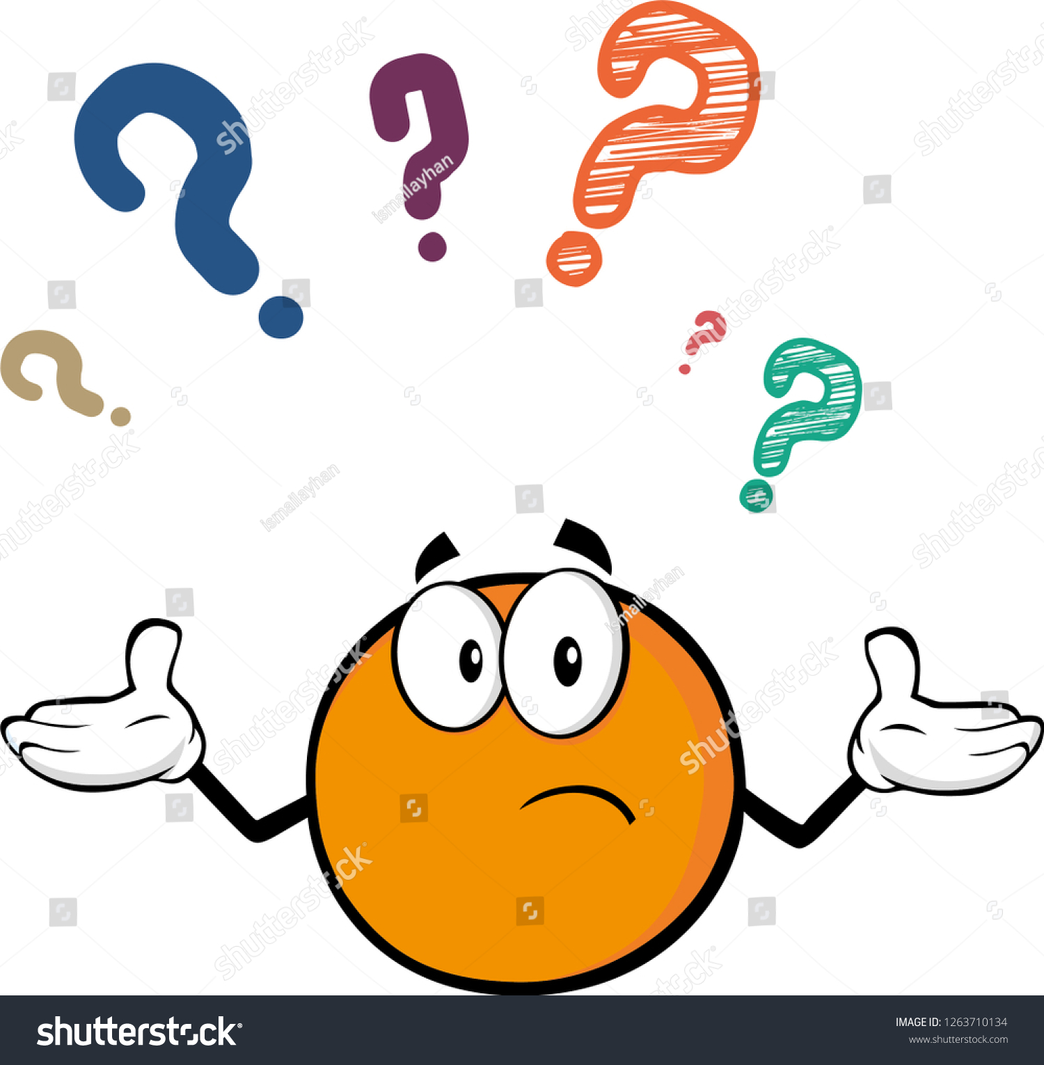 Vektor Stok Confused Question Mark Tanpa Royalti 1263710134 Shutterstock