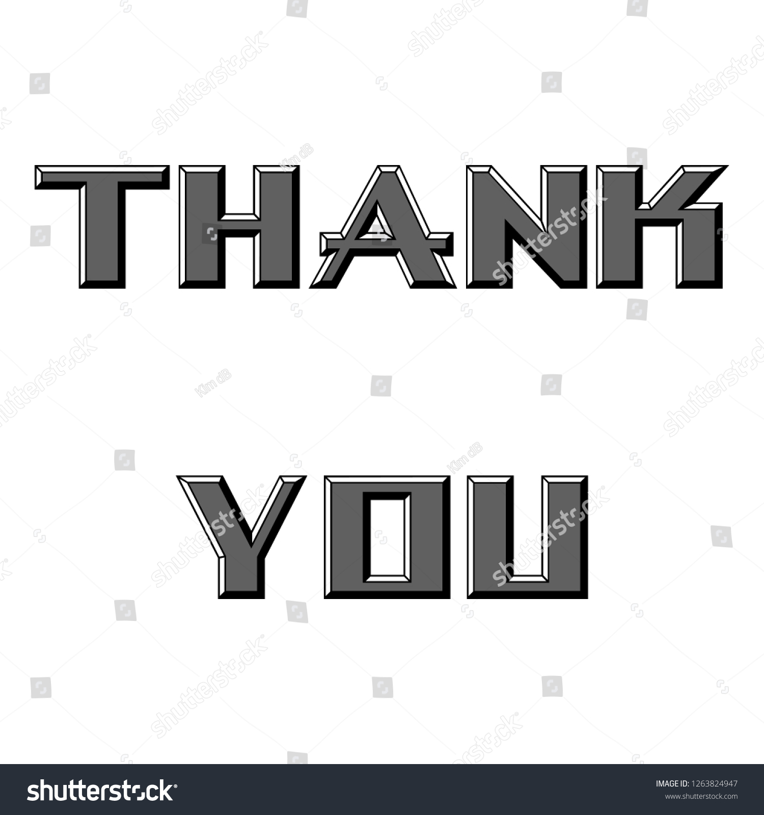 Thank You Greeting Illustration Stock Illustration 1263824947 ...