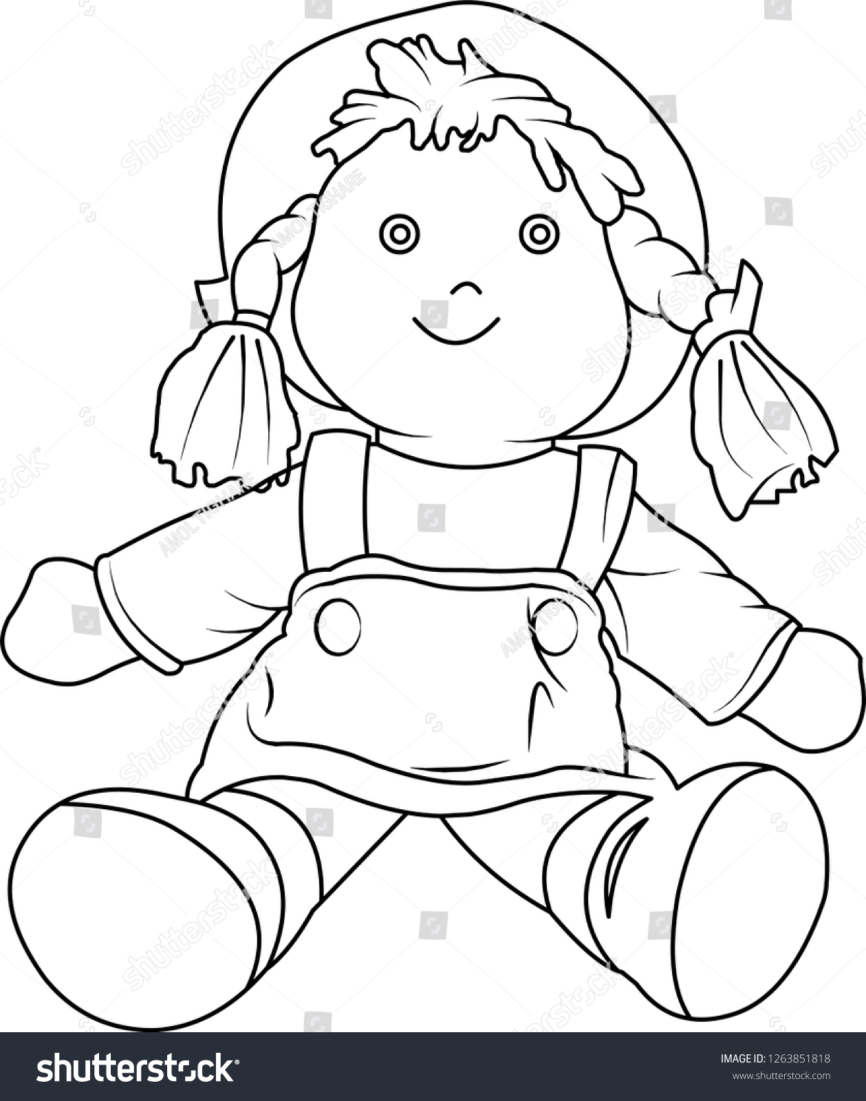 Cloth Doll Vector Stock Vector (Royalty Free) 1263851818 | Shutterstock