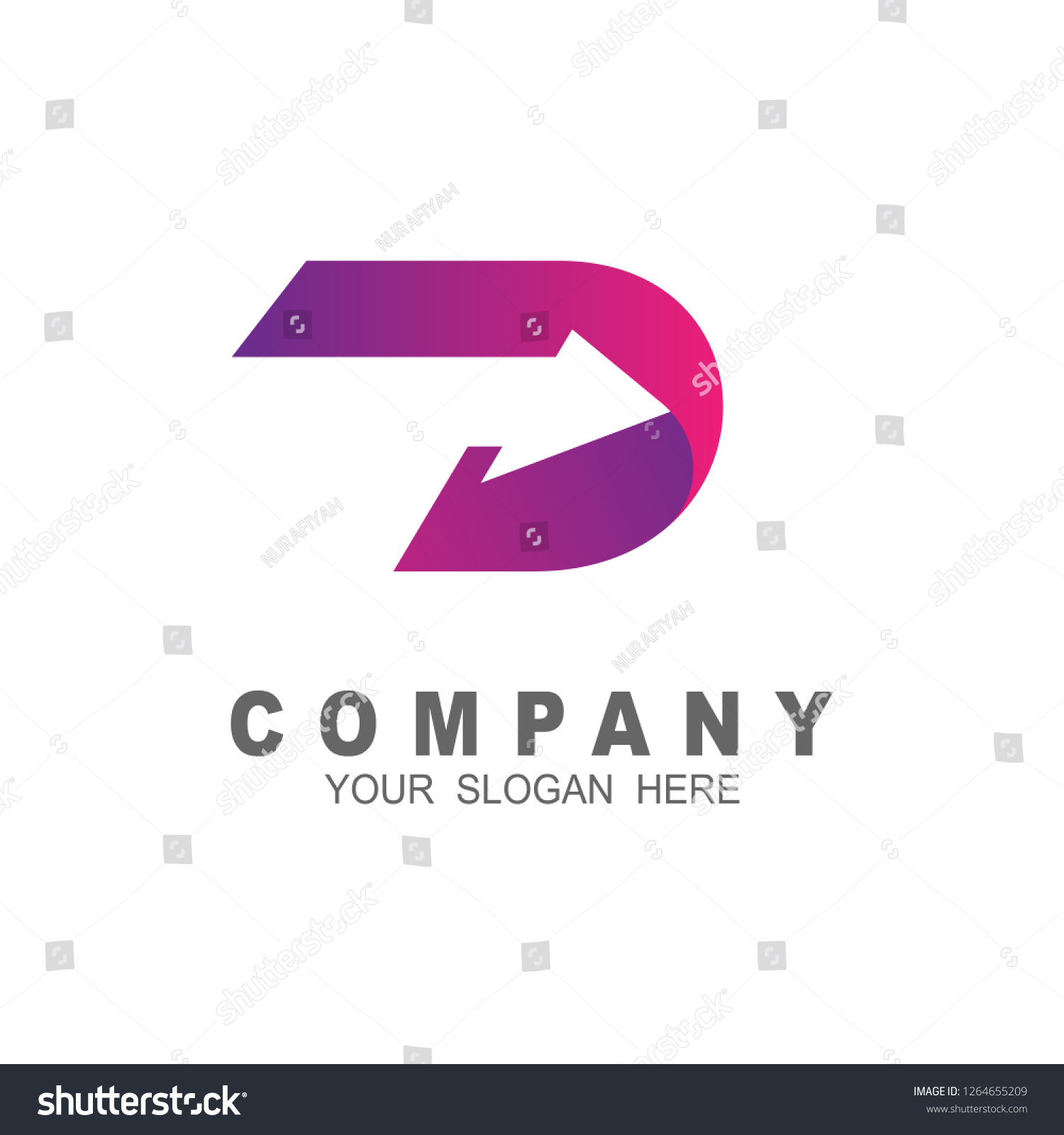 Initial Letter D Arrow Logo Design Stock Vector (Royalty Free ...