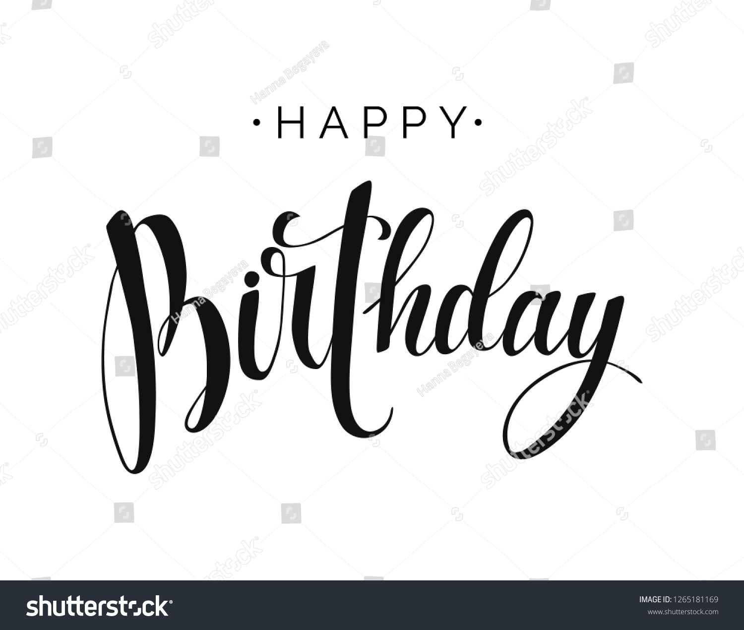 Happy Birthday Vector Lettering On White Stock Vector (Royalty Free ...