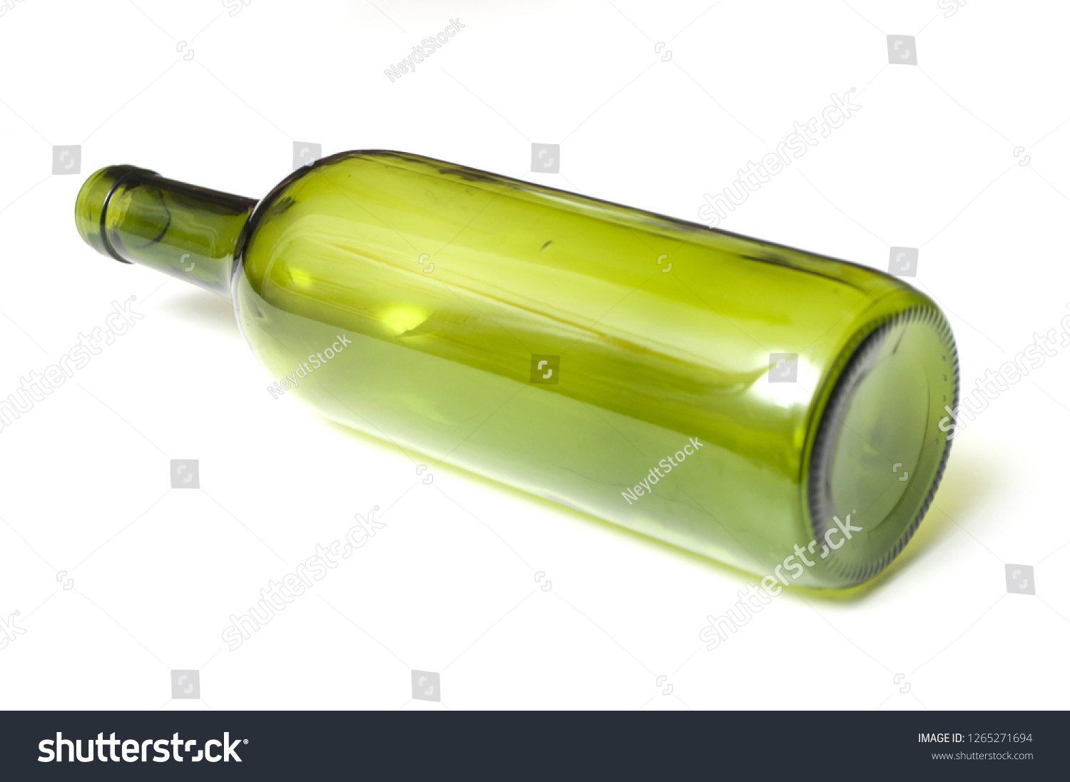 Closeup Empty Bottle Wine Recycling On Stock Photo 1265271694   Stock Photo Closeup Of Empty Bottle Of Wine For Recycling On White Background 1265271694 