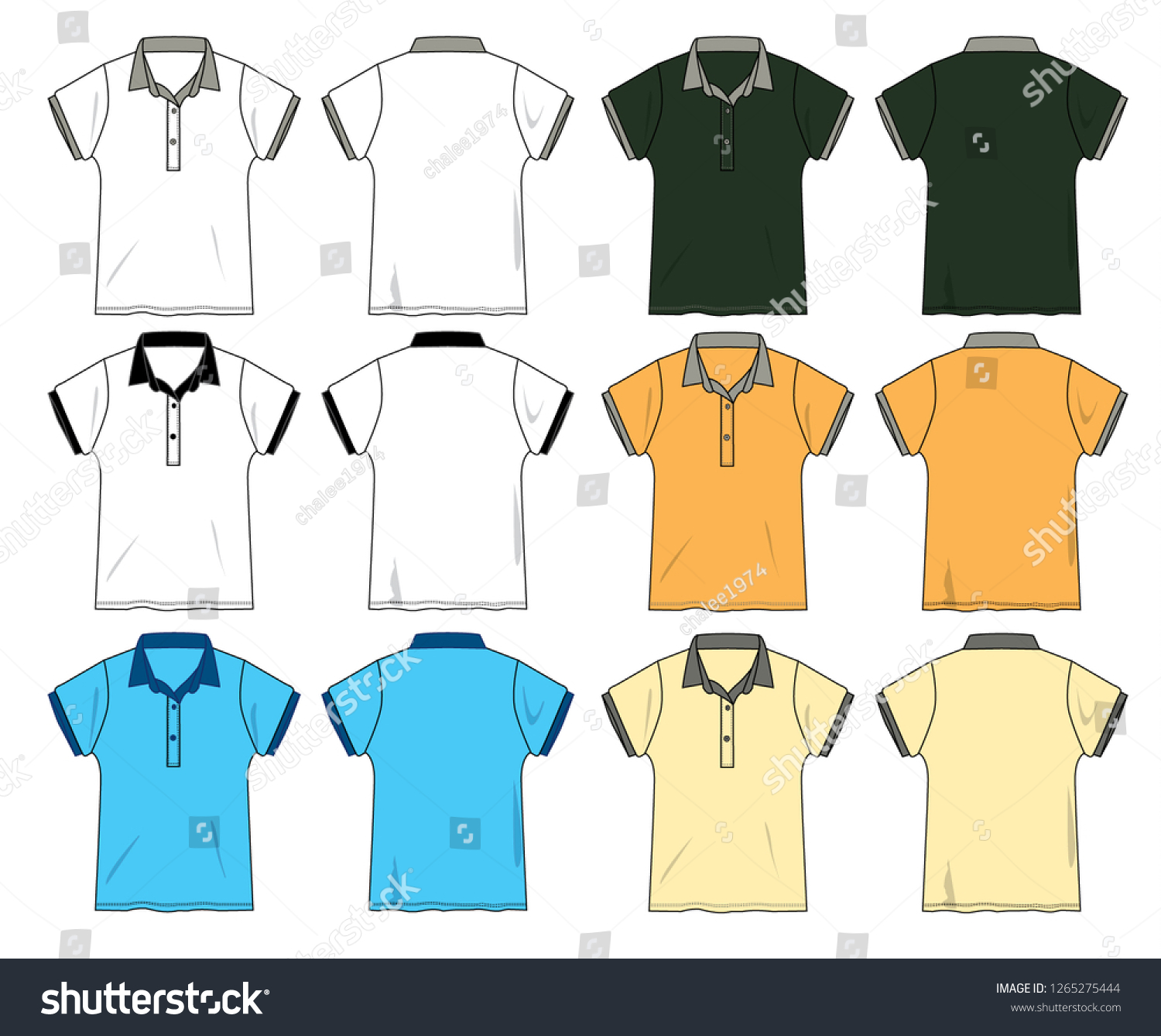 Shirt Polo Template Woman Vector Stock Vector (Royalty Free) 1265275444 ...