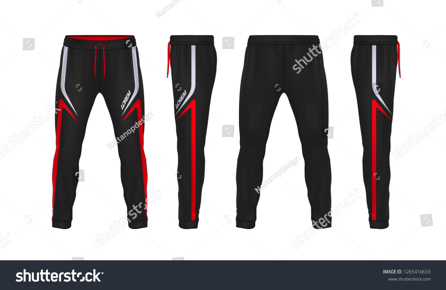 Sport Sweatpants Design Templatepants Fashion Vector Stock Vector ...