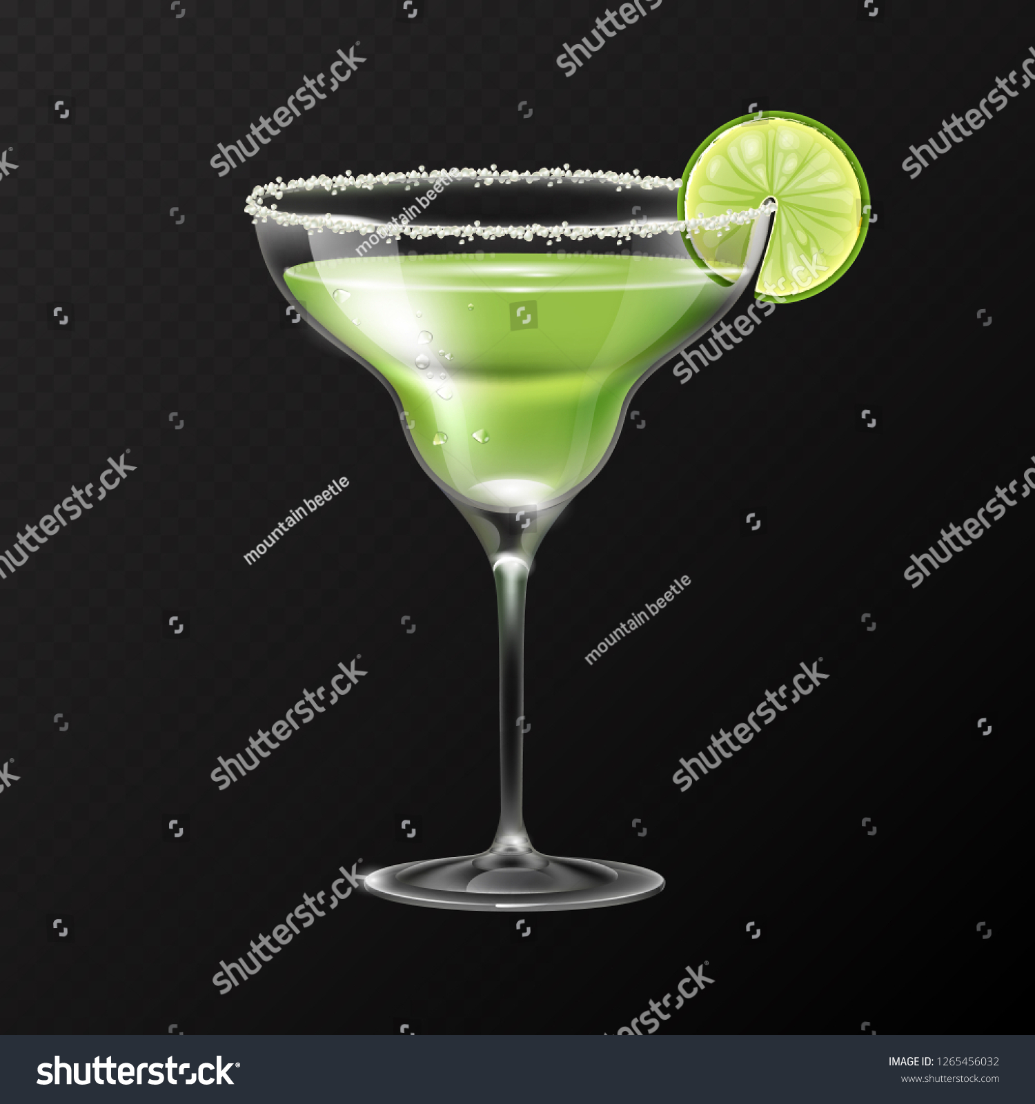 Realistic Cocktail Margarita Glass Vector Illustration Vector De Stock Libre De Regalías 6409