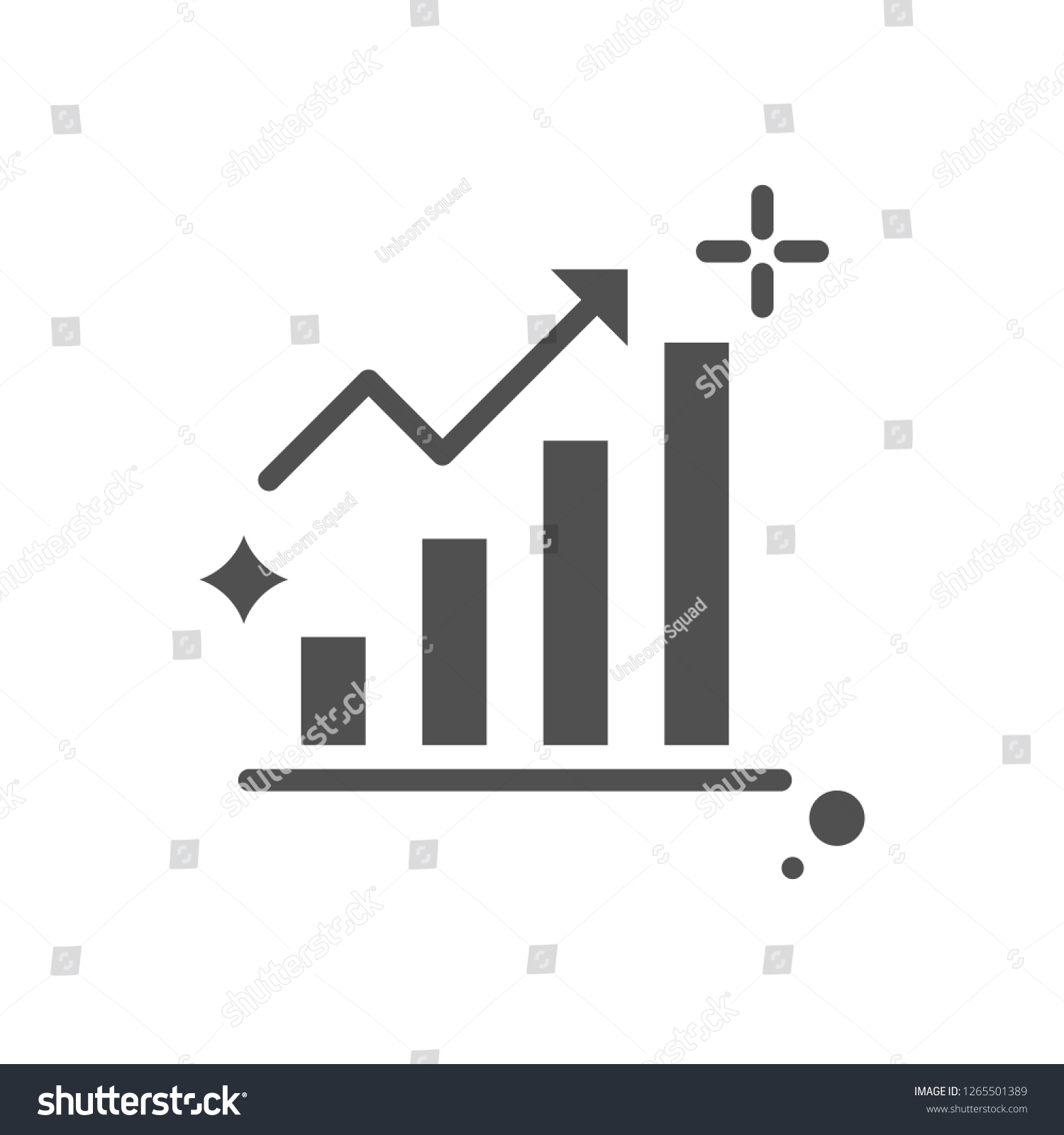 Growth Chart Vector Icon Stock Vector (Royalty Free) 1265501389 ...