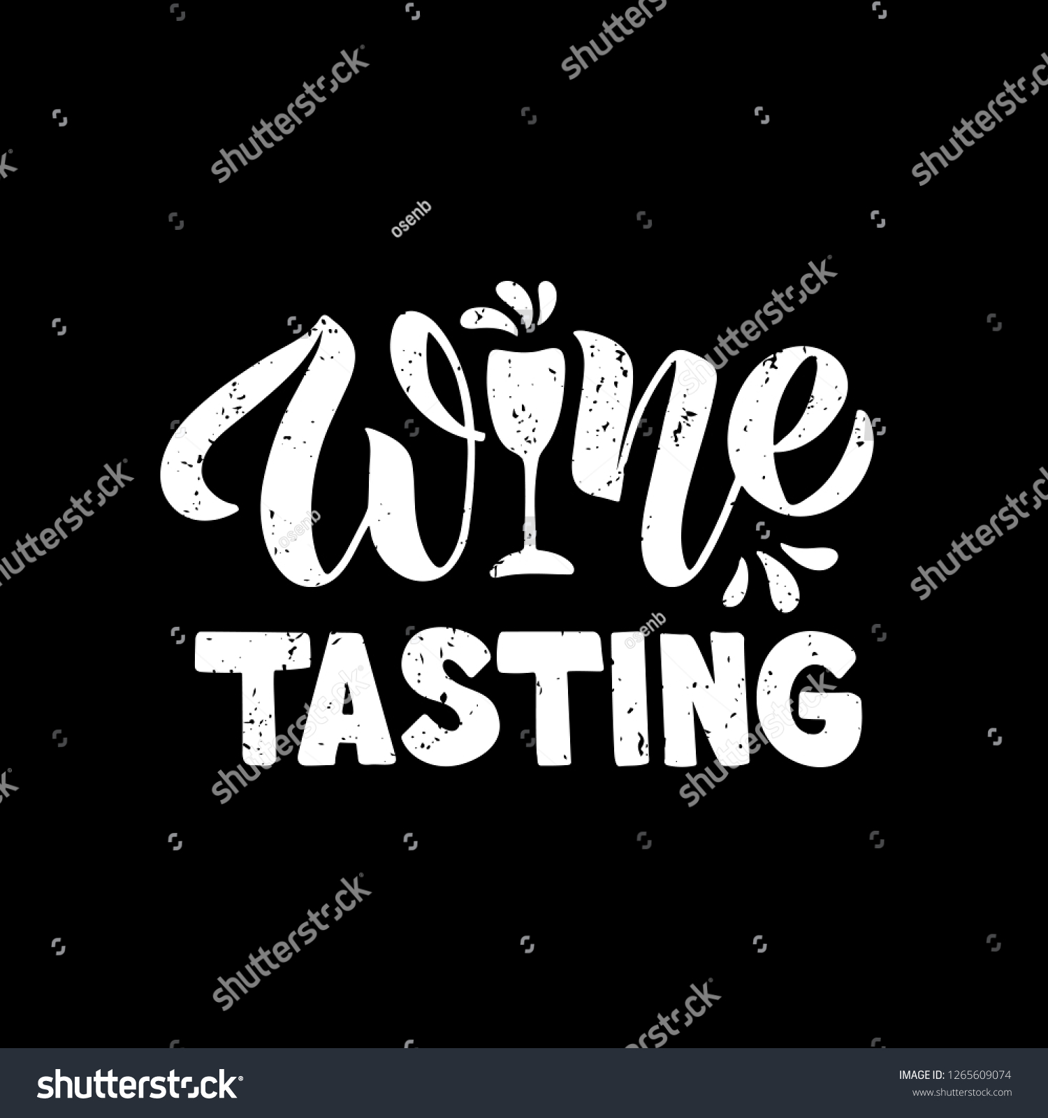 Wine Tasting Hand Drawn Brush Lettering Stock Vector (Royalty Free ...