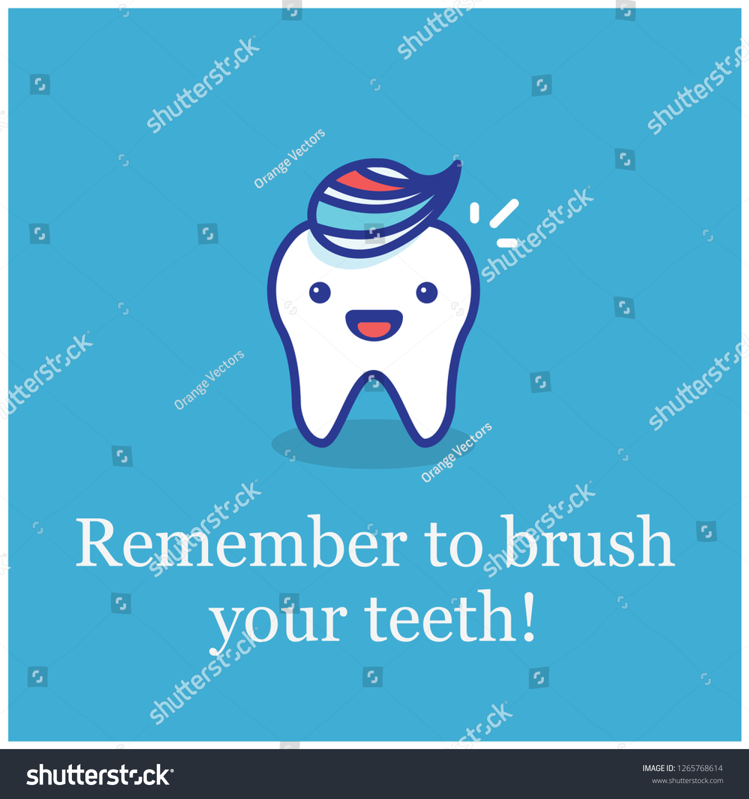 Remember Brush Your Teeth Health Poster Stock Vector (Royalty Free