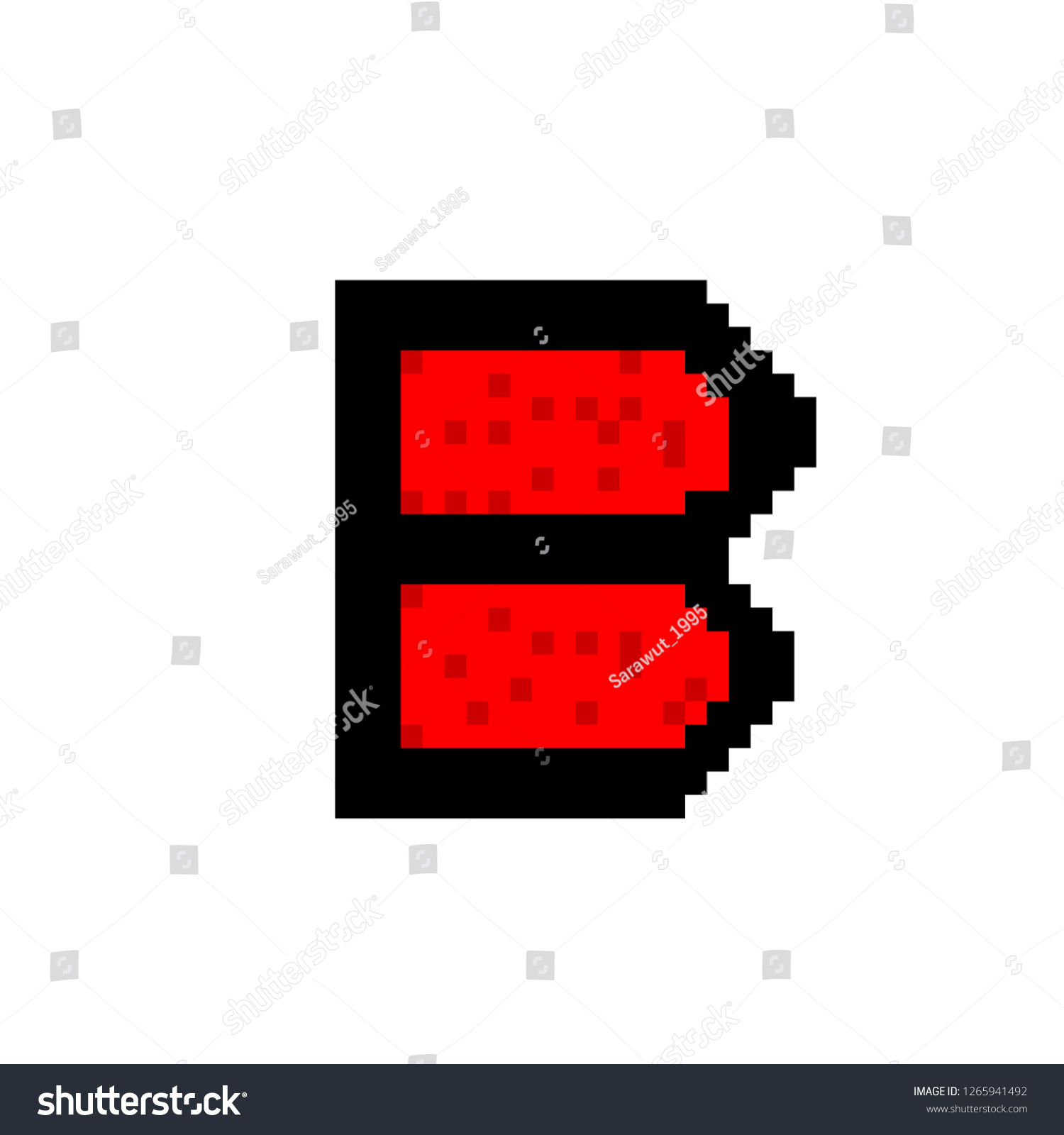 Vector Illustration Letter B Pixel Art Stock Vector (Royalty Free ...