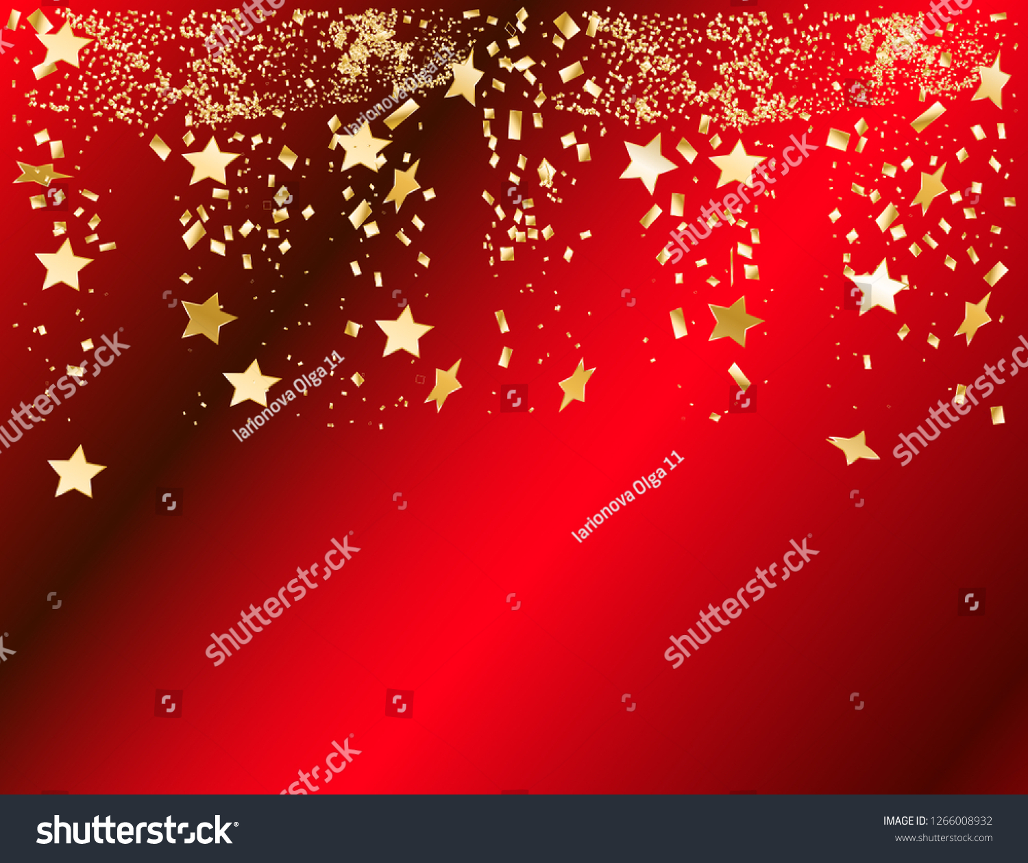 Gold Star On Red Background Stock Vector (Royalty Free) 1266008932 ...