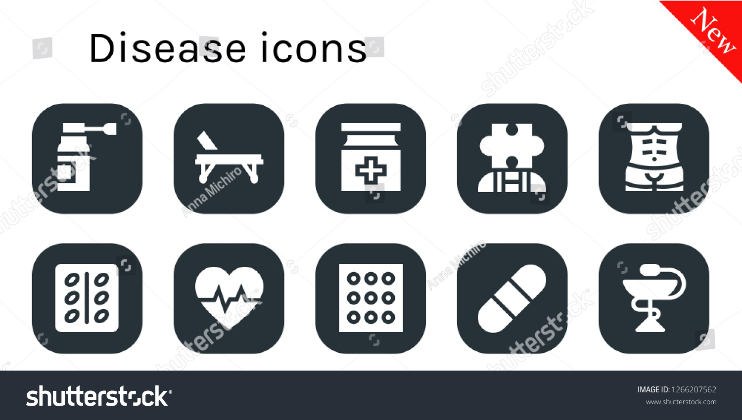 Disease Icon Set 10 Filled Disease Stock Vector (Royalty Free ...