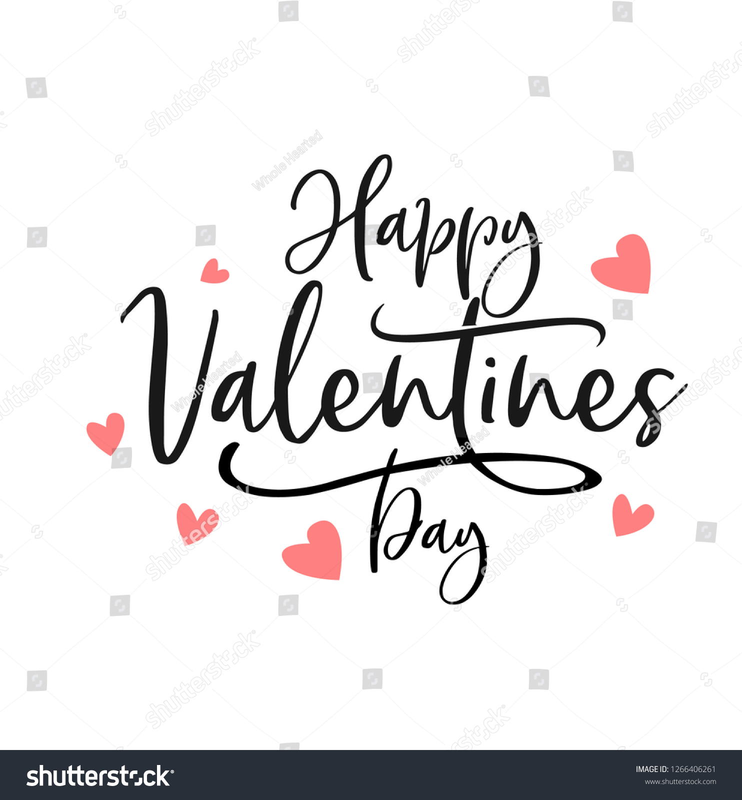 Happy Valentines Day Typography Poster Handwritten Stock Vector ...