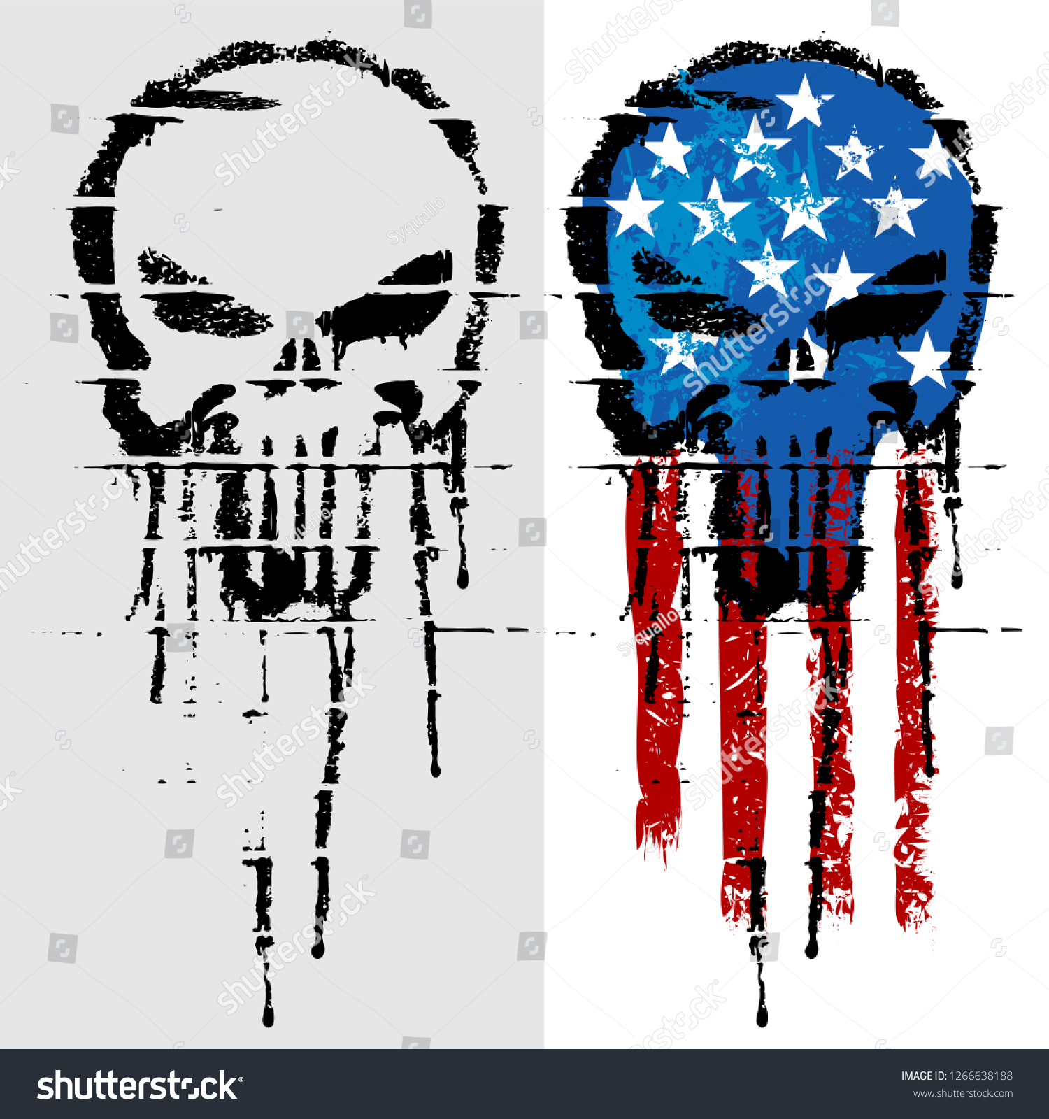 Graffiti Skull American Flag Illustration Tshirt Stock Vector (Royalty ...