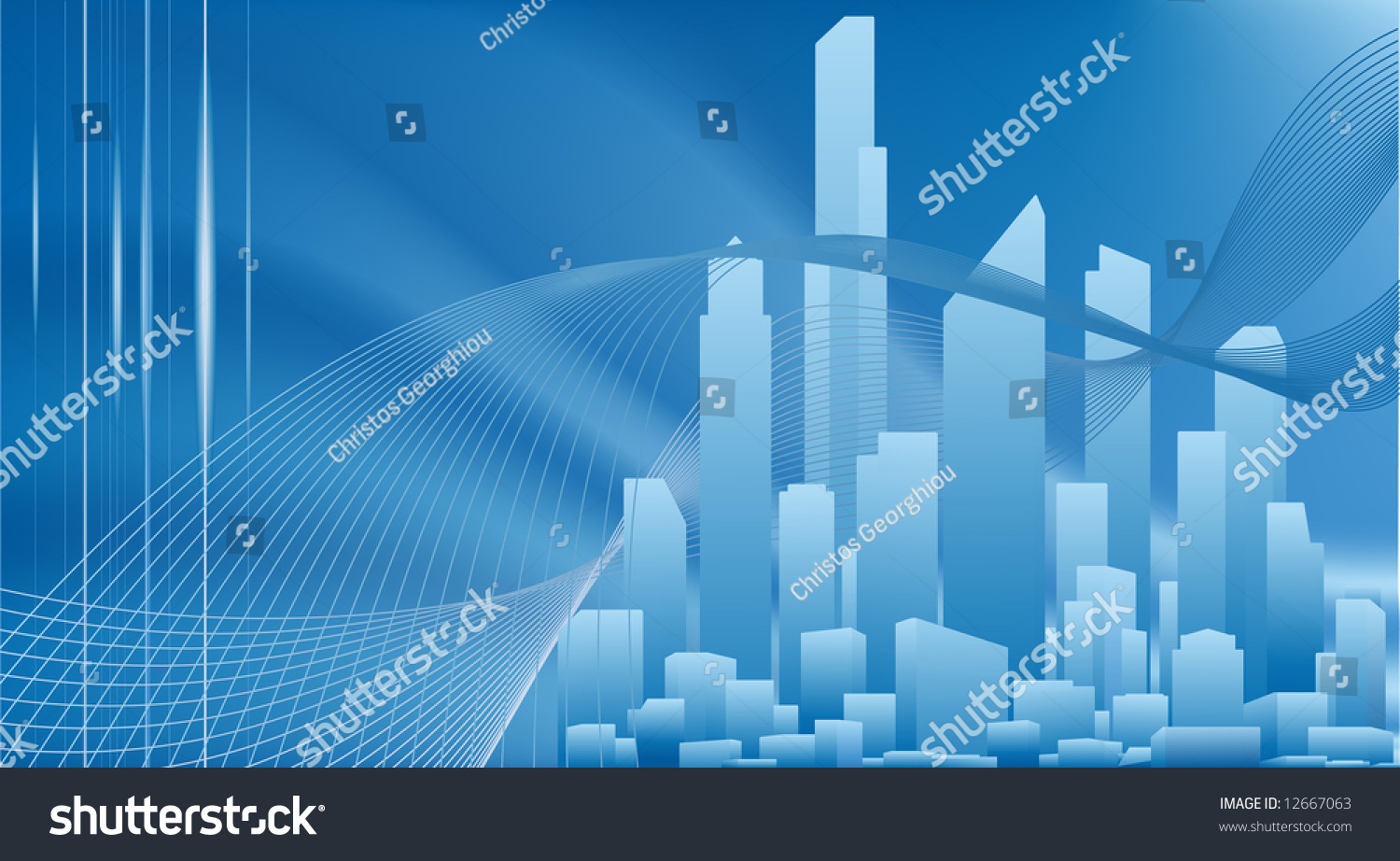 Conceptual City Business Background Urban Cityscape Stock Illustration ...