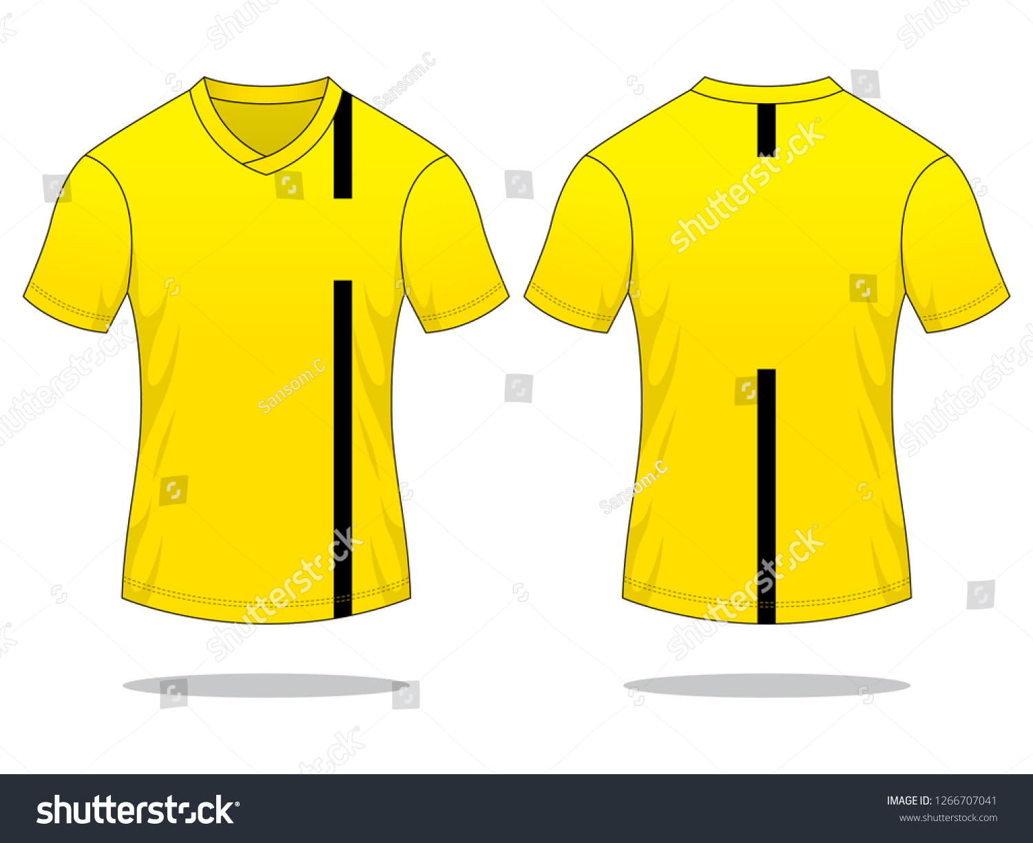 Ywllow Soccer Jersey Shirt Black Single Stock Vector (Royalty Free ...