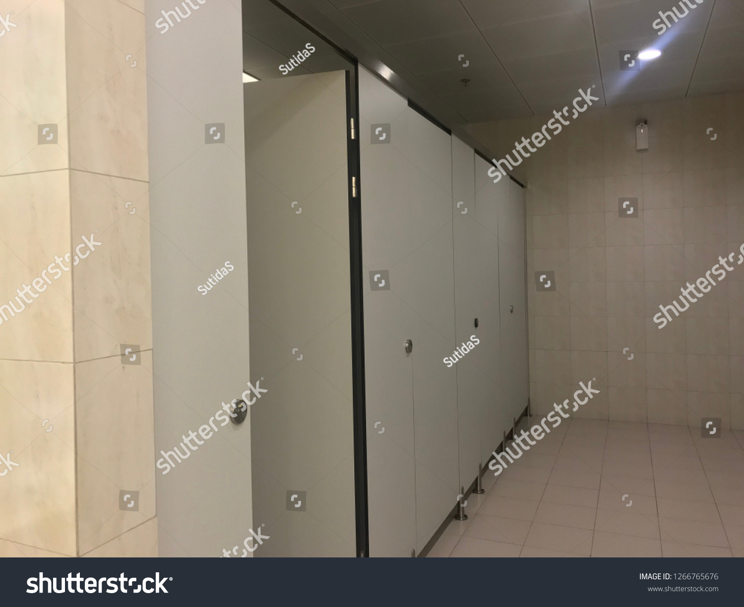 Row Public Toilet Gray Color Wooden Stock Photo 1266765676 | Shutterstock