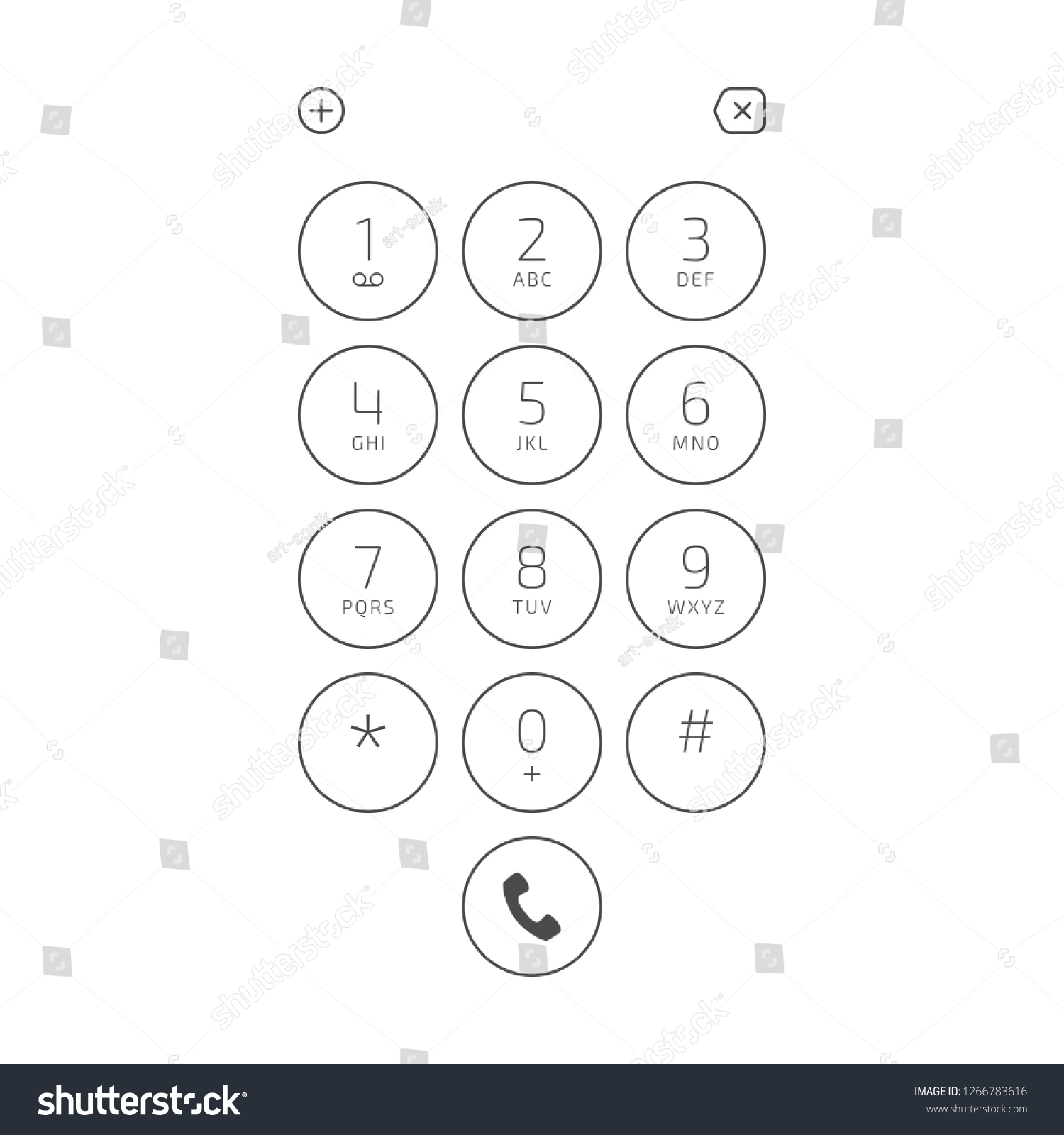 Keypad Numbers Letters Phone User Interface Stock Vector Royalty Free