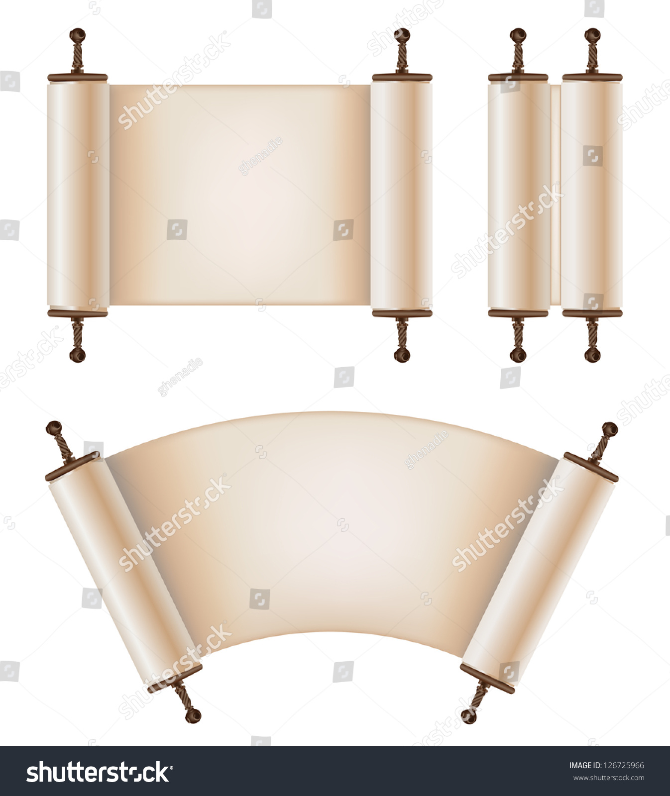 Old Scrolls Different Forms Stock Vector (royalty Free) 126725966 