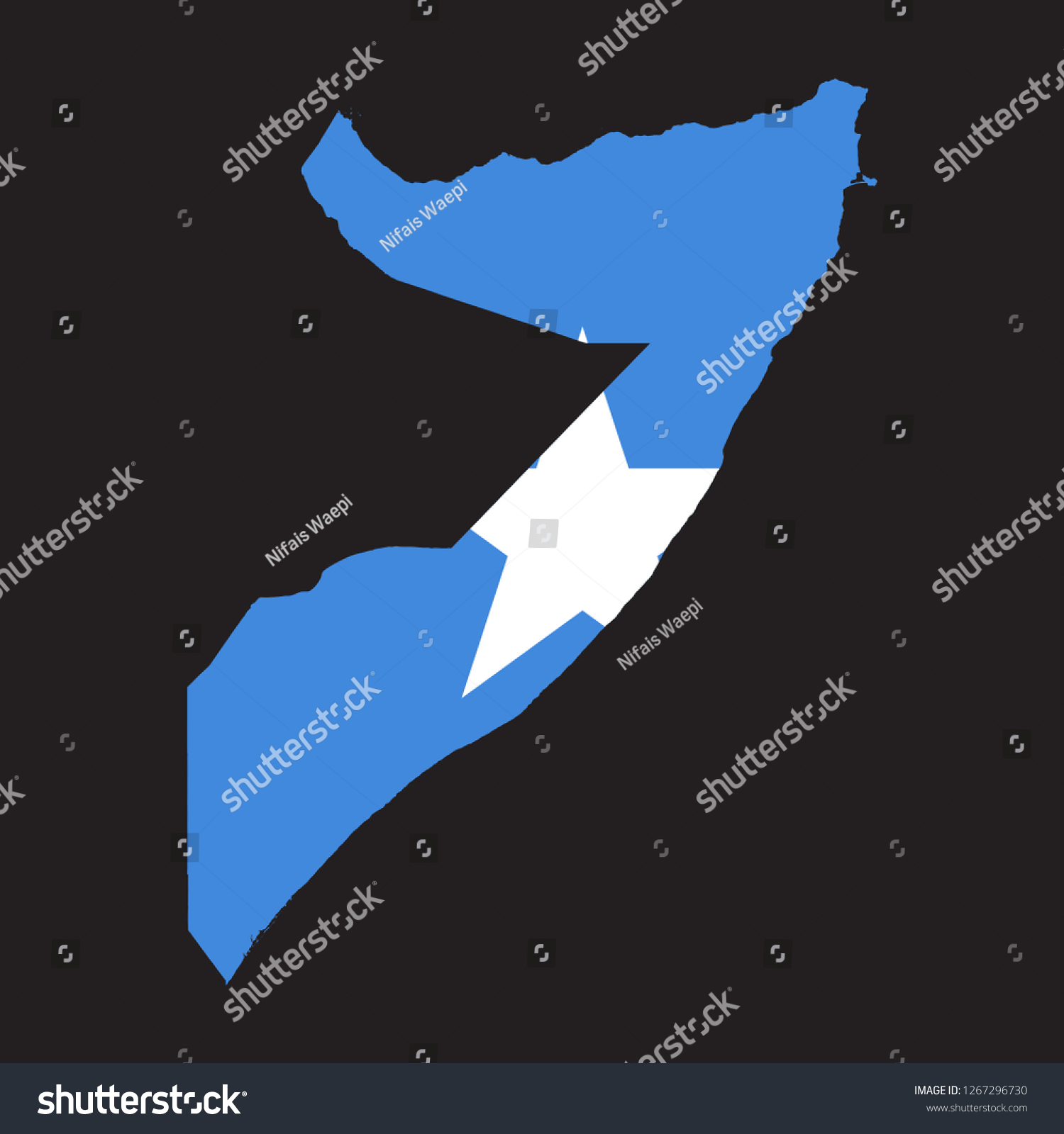 Map Somalia Official Flag Illustration On Stock Vector Royalty Free   Stock Vector Map Of Somalia With An Official Flag Illustration On Black Background 1267296730 