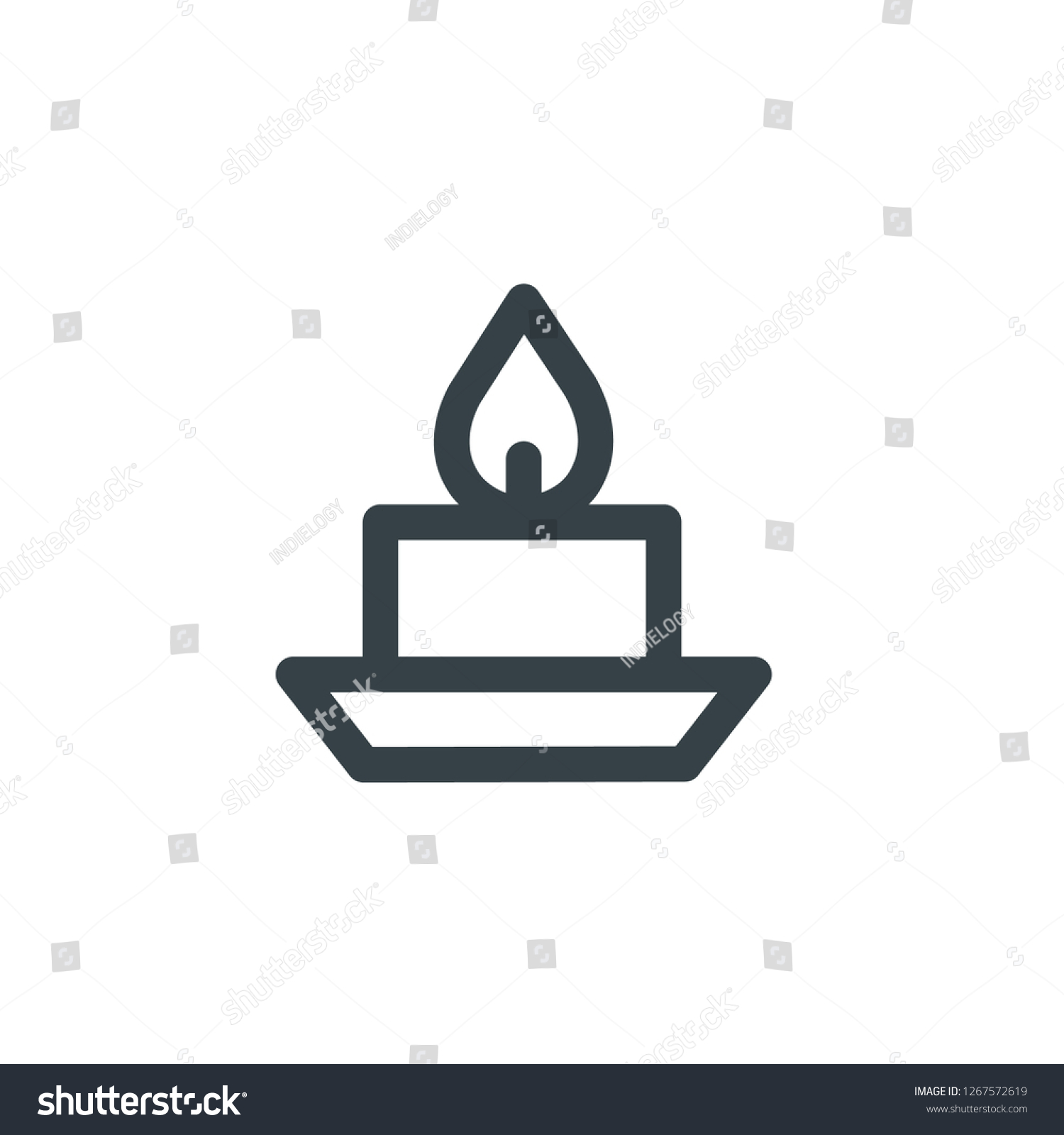 Christmas Candle Light Icon Winter Symbol Stock Vector (Royalty Free ...