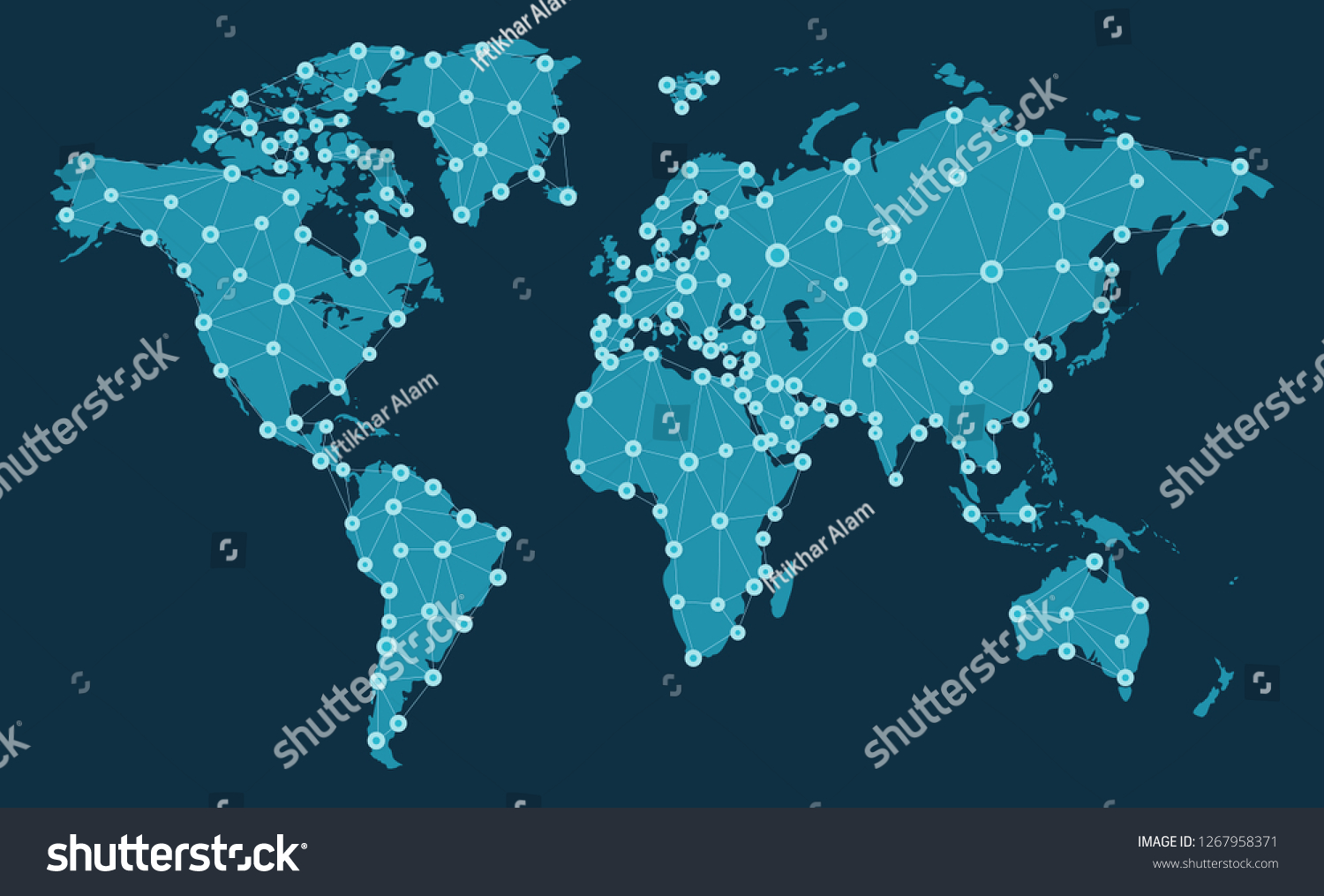 Communications Network Map World Vector: เวกเตอร์สต็อก (ปลอดค่า ...