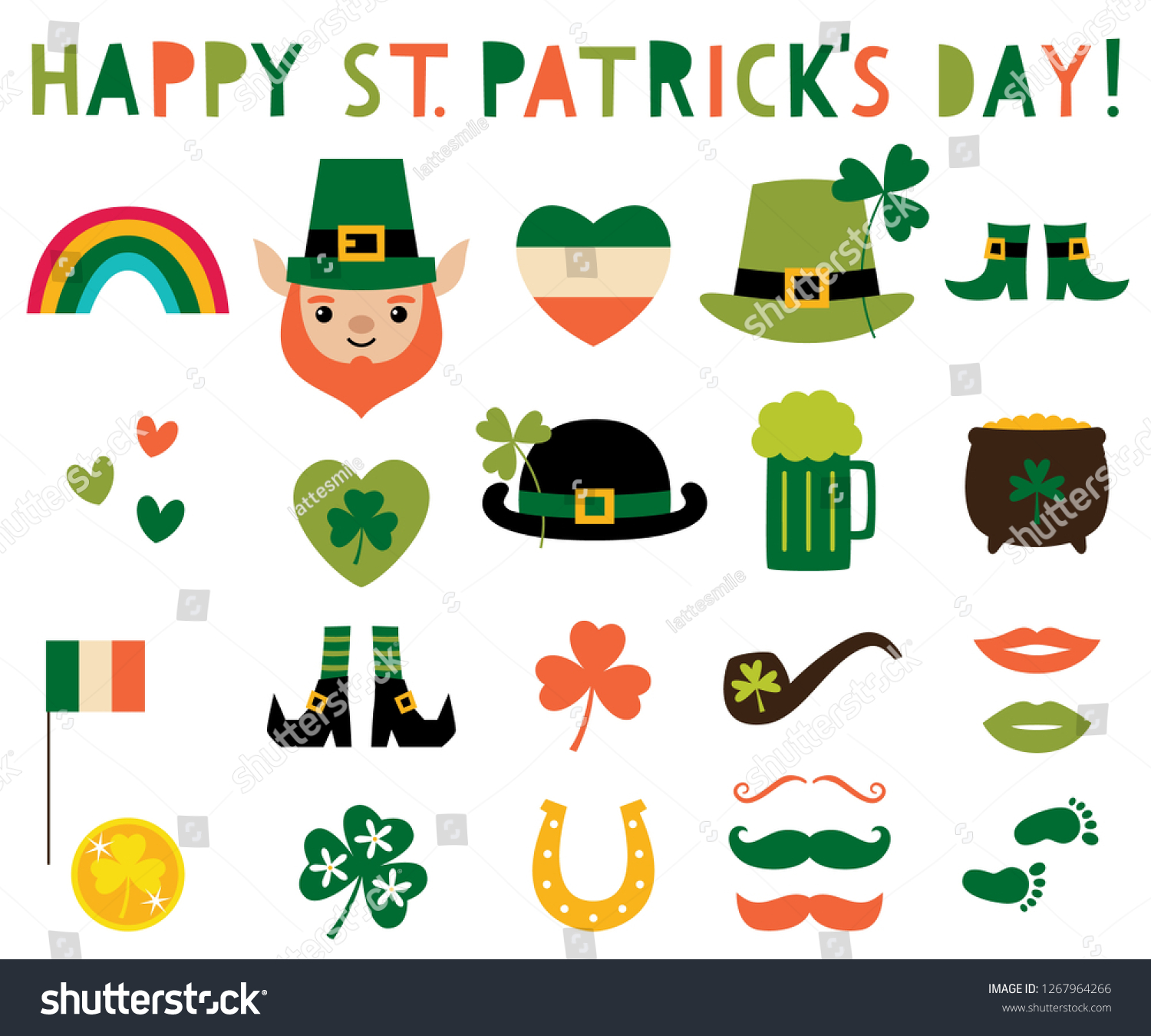 St Patricks Day Vector Design Elements 库存矢量图（免版税）1267964266 Shutterstock