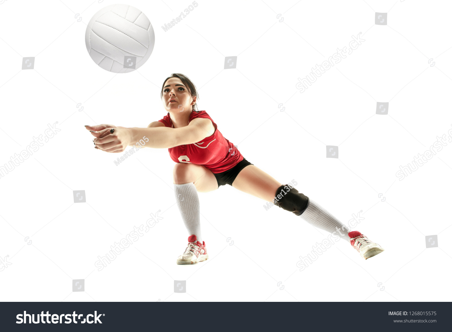 Female Professional Volleyball Player Isolated On Stock Photo ...