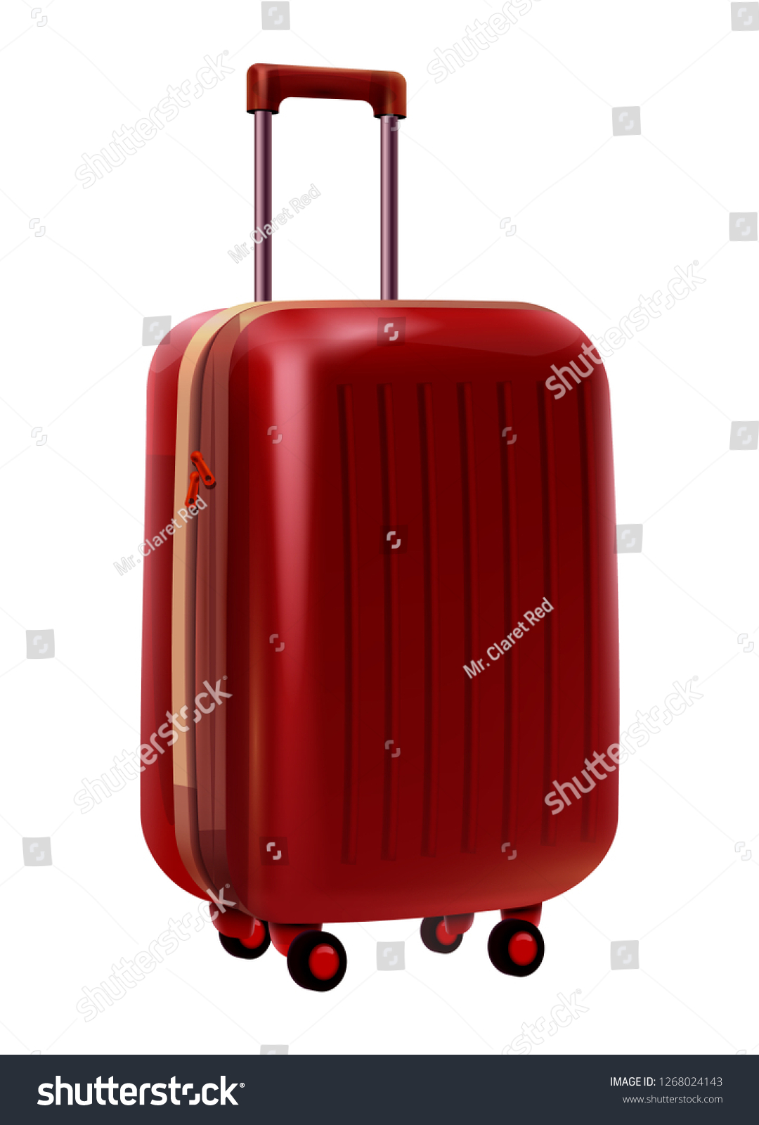 Realistic Red Travel Suitcase Stock Vector (Royalty Free) 1268024143 ...