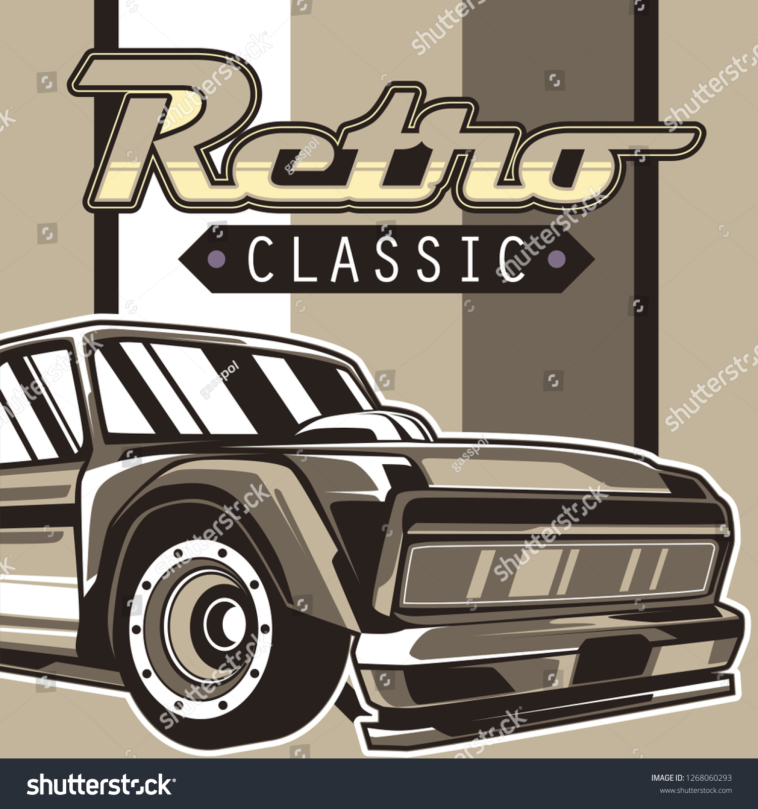 Vintage Car Hot Rod Garage Hotrods Stock Vector (Royalty Free ...