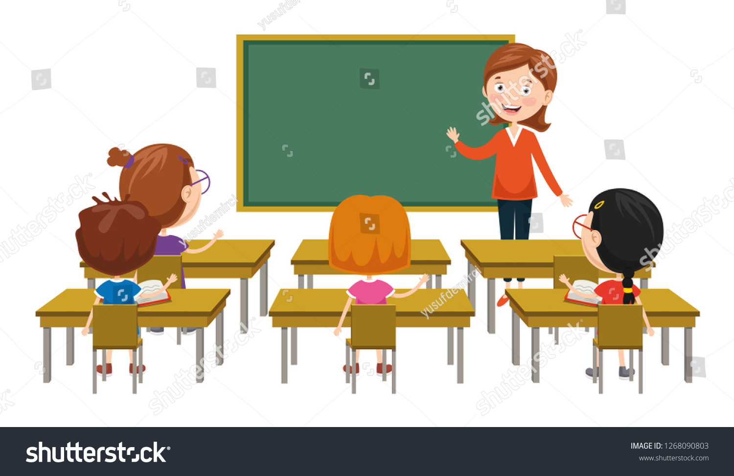 Vector Illustration Classroom Stock Vector (Royalty Free) 1268090803 ...