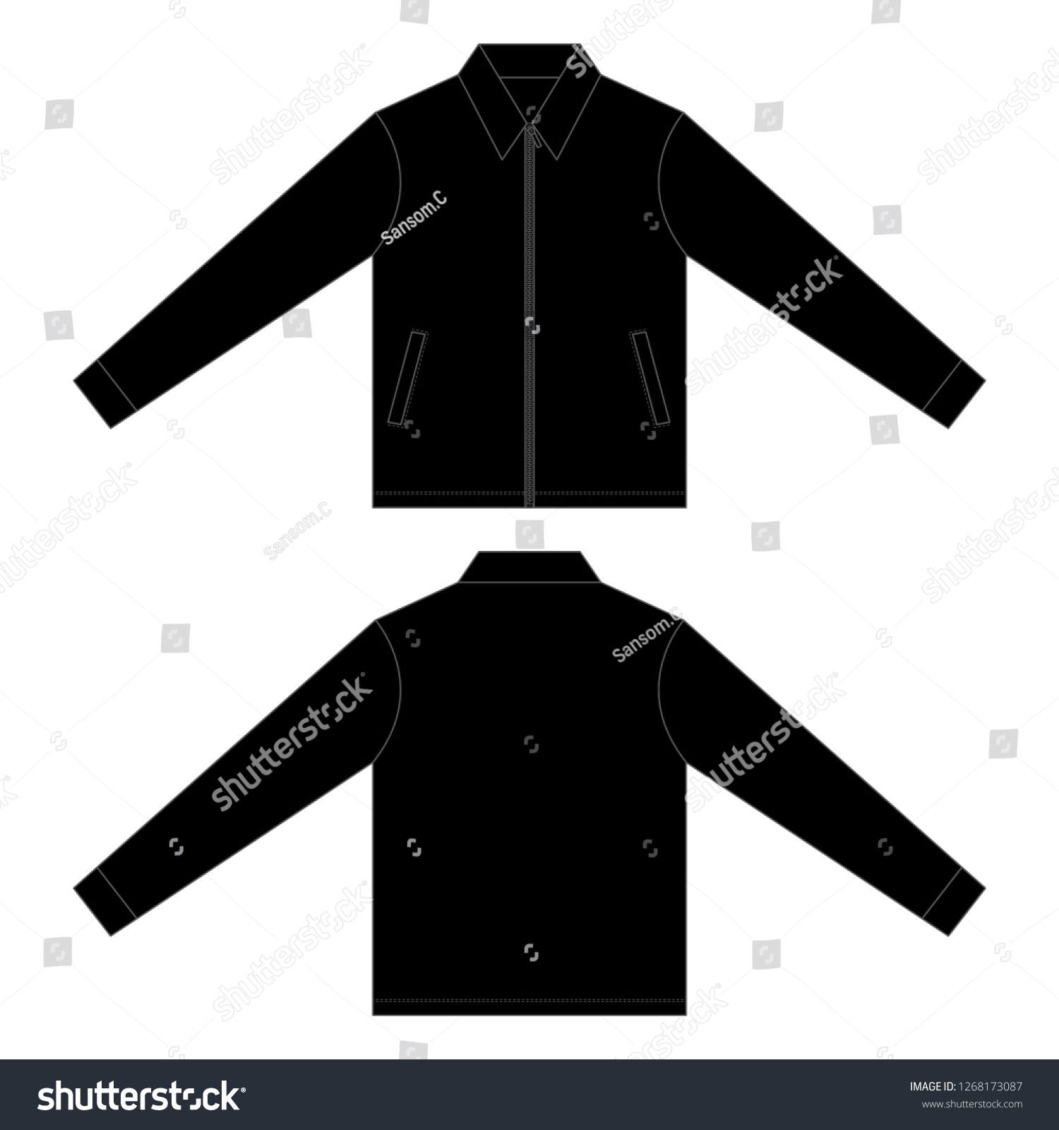 Black Jacket Vector Template Stock Vector (Royalty Free) 1268173087 ...