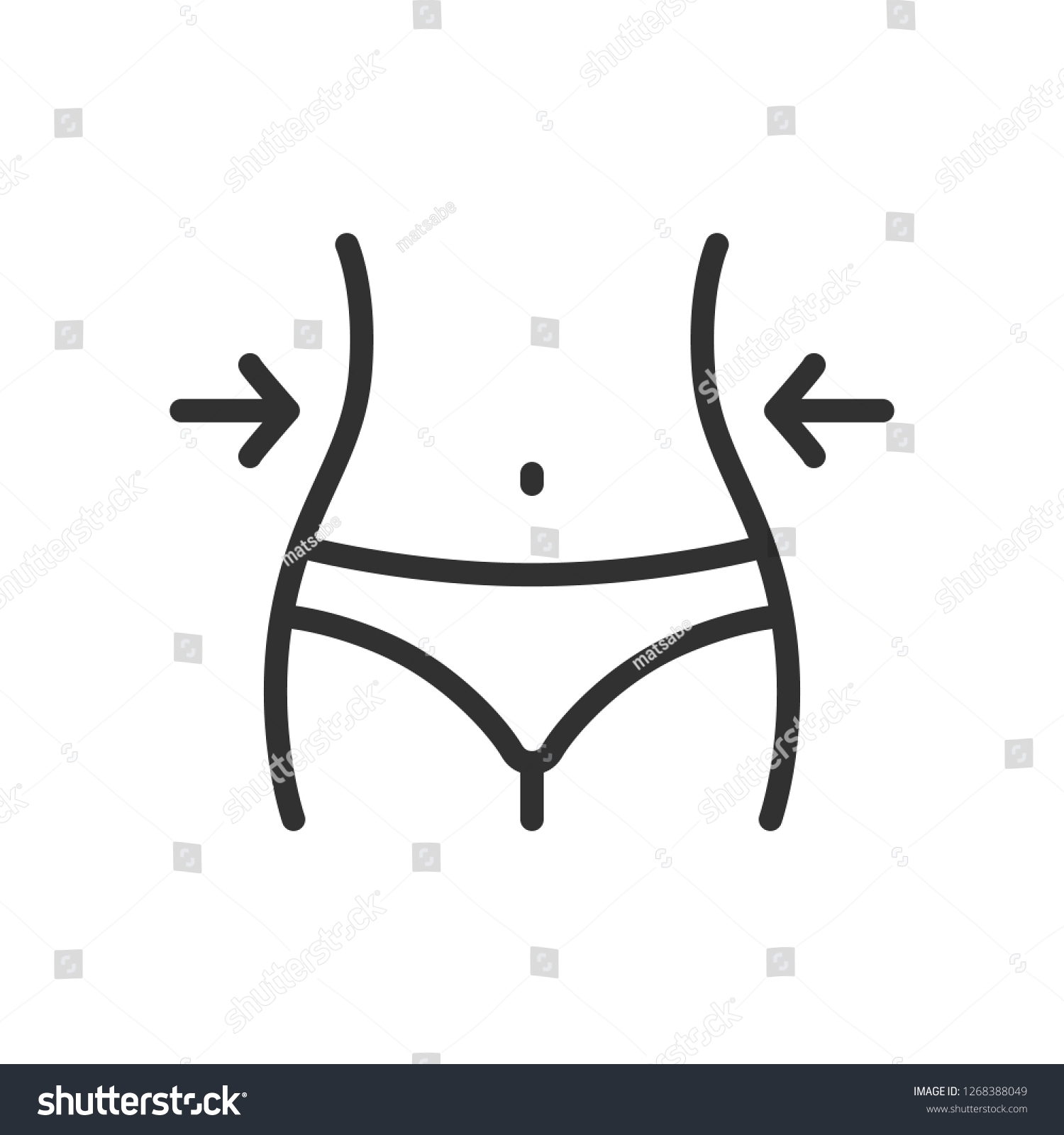 Waist Waistline Weight Loss Linear Icon Stock Vector (Royalty Free ...