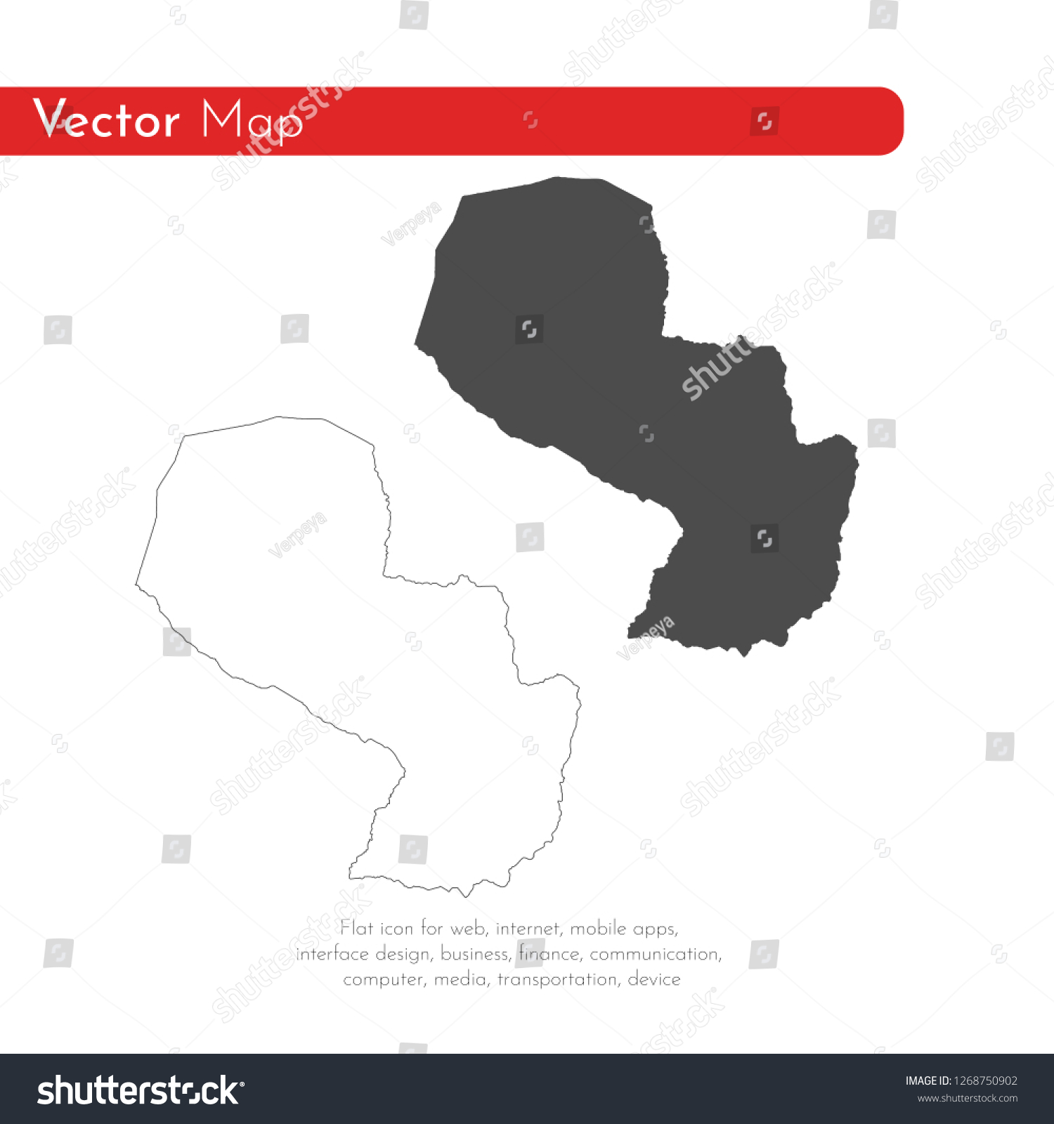 Vector Map Paraguay Isolated Vector Illustration Stock Vector (Royalty ...