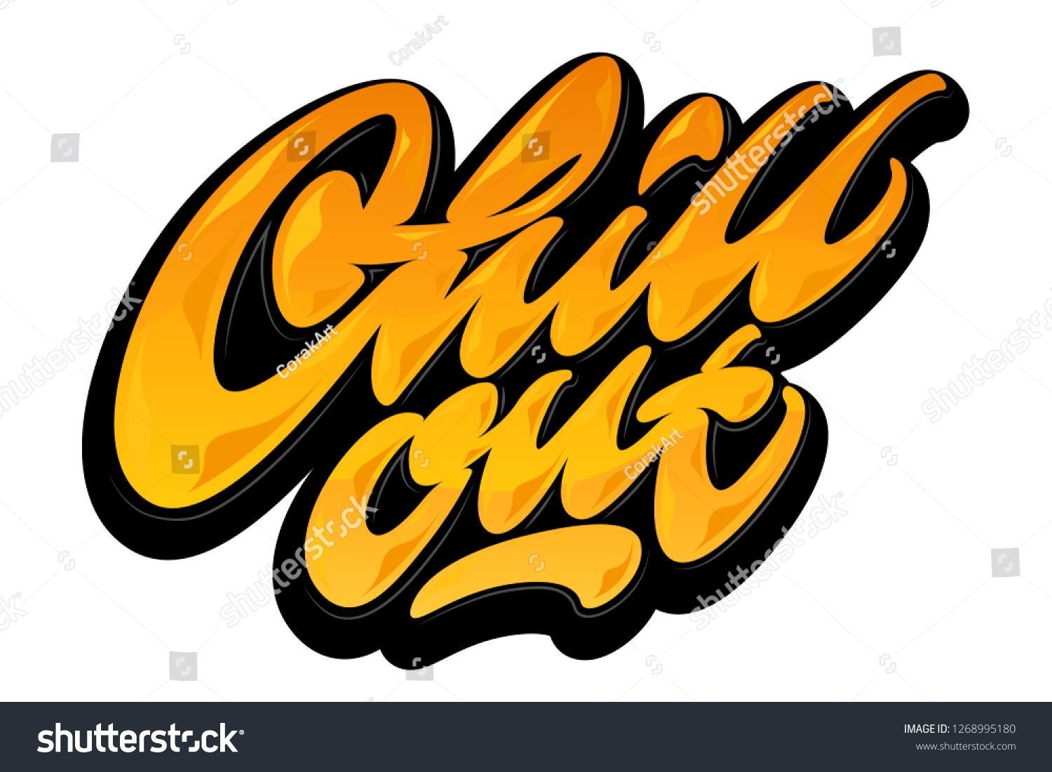 Lettering Logo Chillout Hand Sketched Card Stock Vector (Royalty Free ...