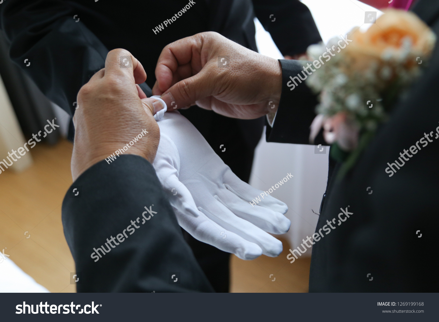 wedding gloves for groom