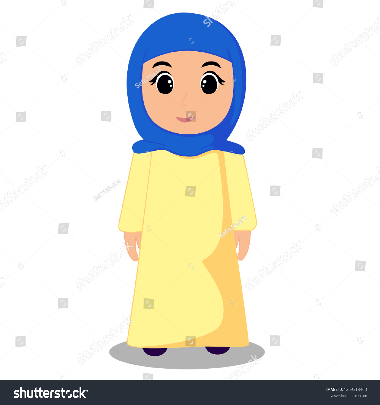 Child Vector Using Hijab Stock Vector (Royalty Free) 1269318460 ...