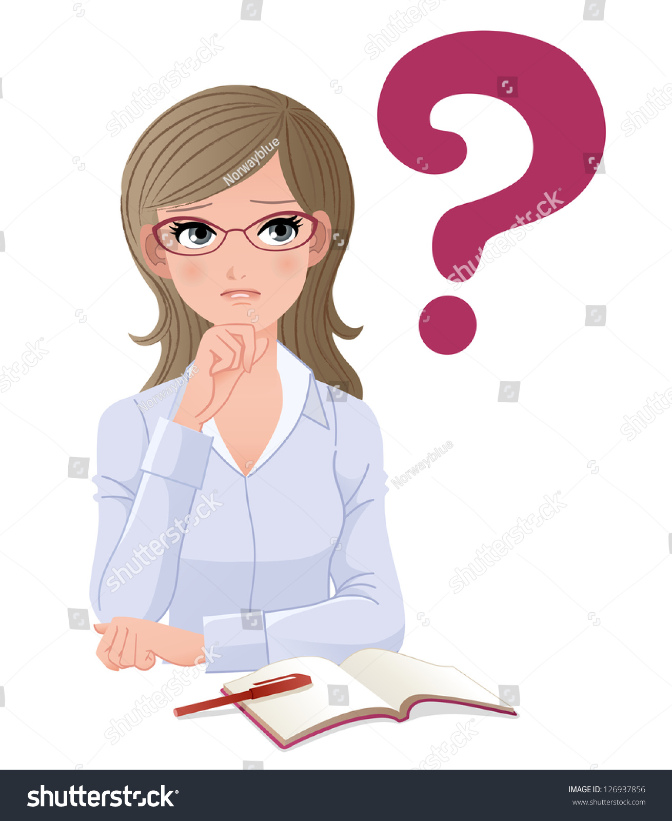 Eyewear Glasses Woman Question Mark On Stock Vector (Royalty Free ...