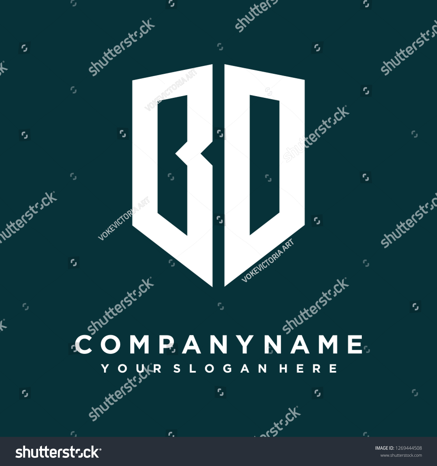 Abstract Letter B D Shield Logo Stock Vector (Royalty Free) 1269444508 ...