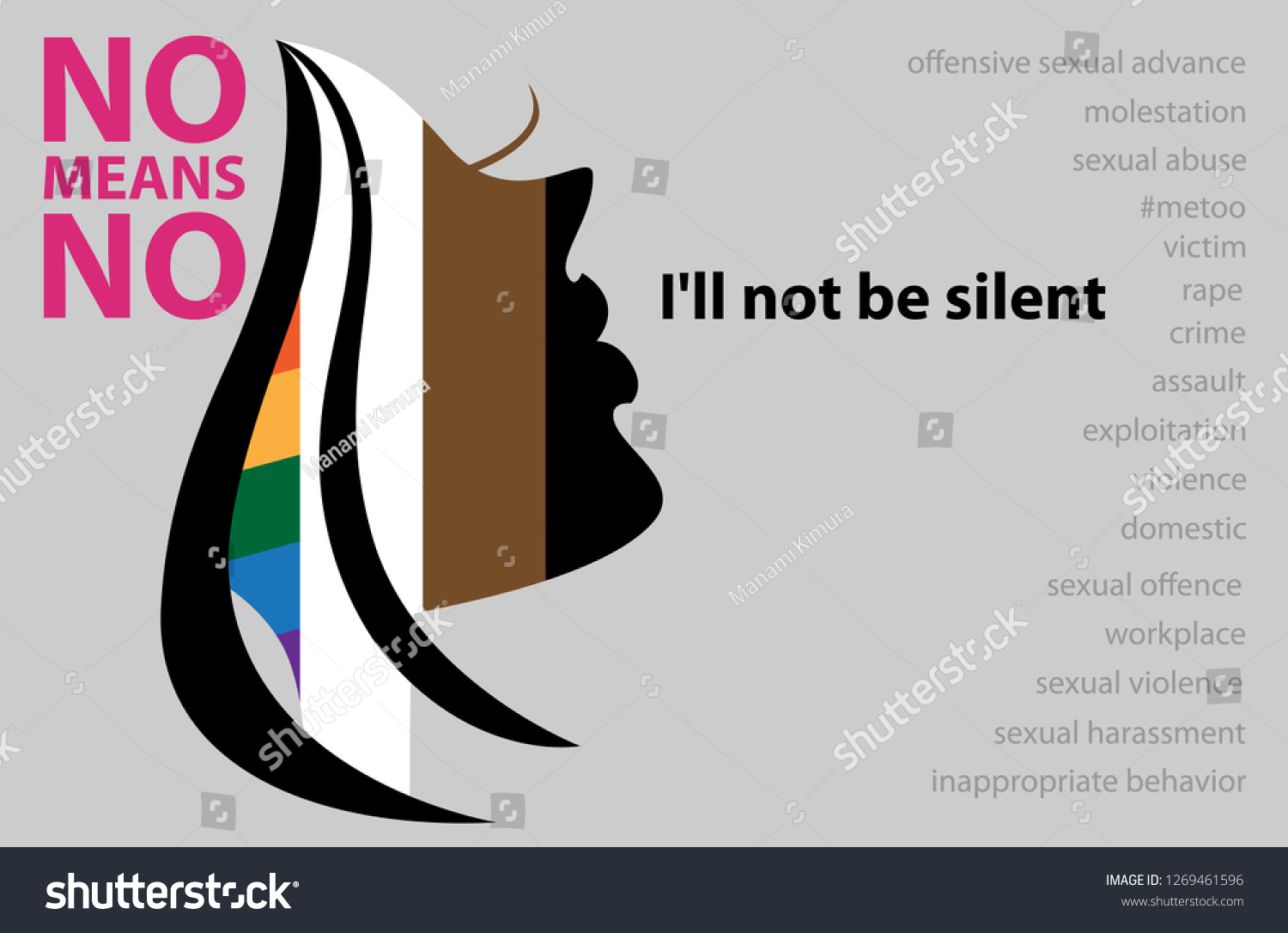 No Means No Sexual Harassment Prevention Stock Vector Royalty Free 1269461596 Shutterstock 