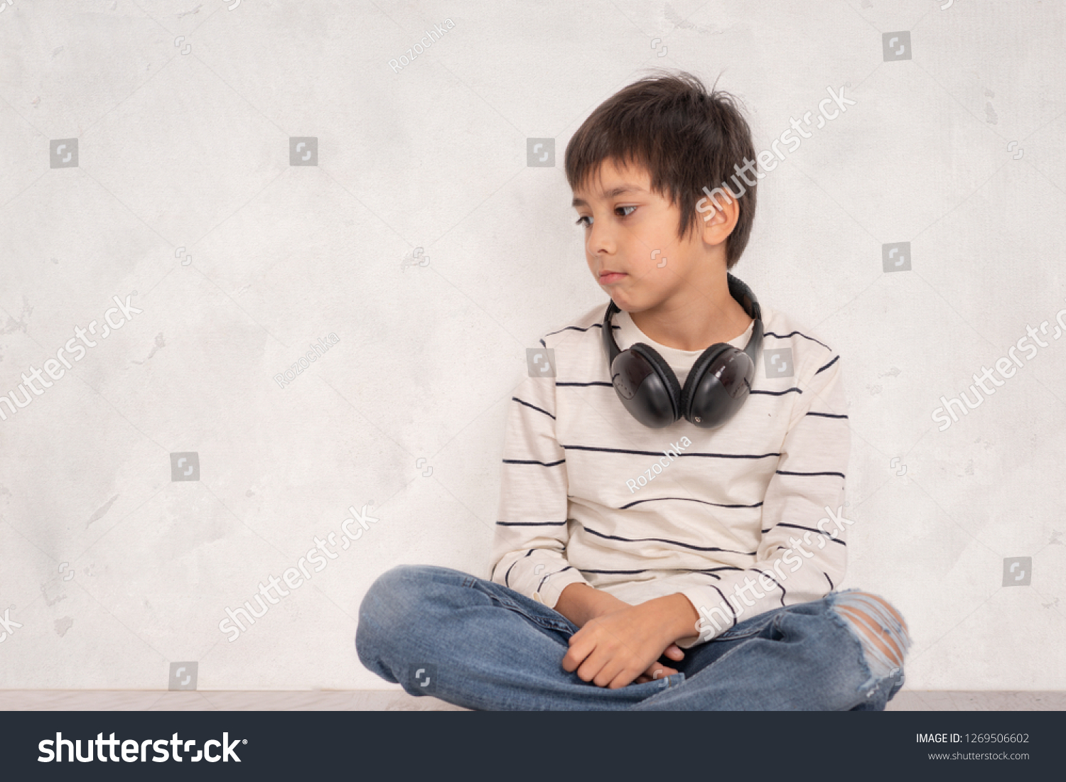Studio Shot Young Boy Wearing White Stock Photo 1269506602 | Shutterstock