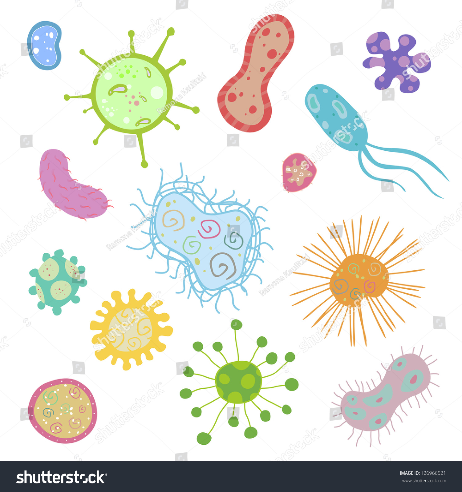 Vector Illustration Bacterium Pattern Stock Vector (Royalty Free ...