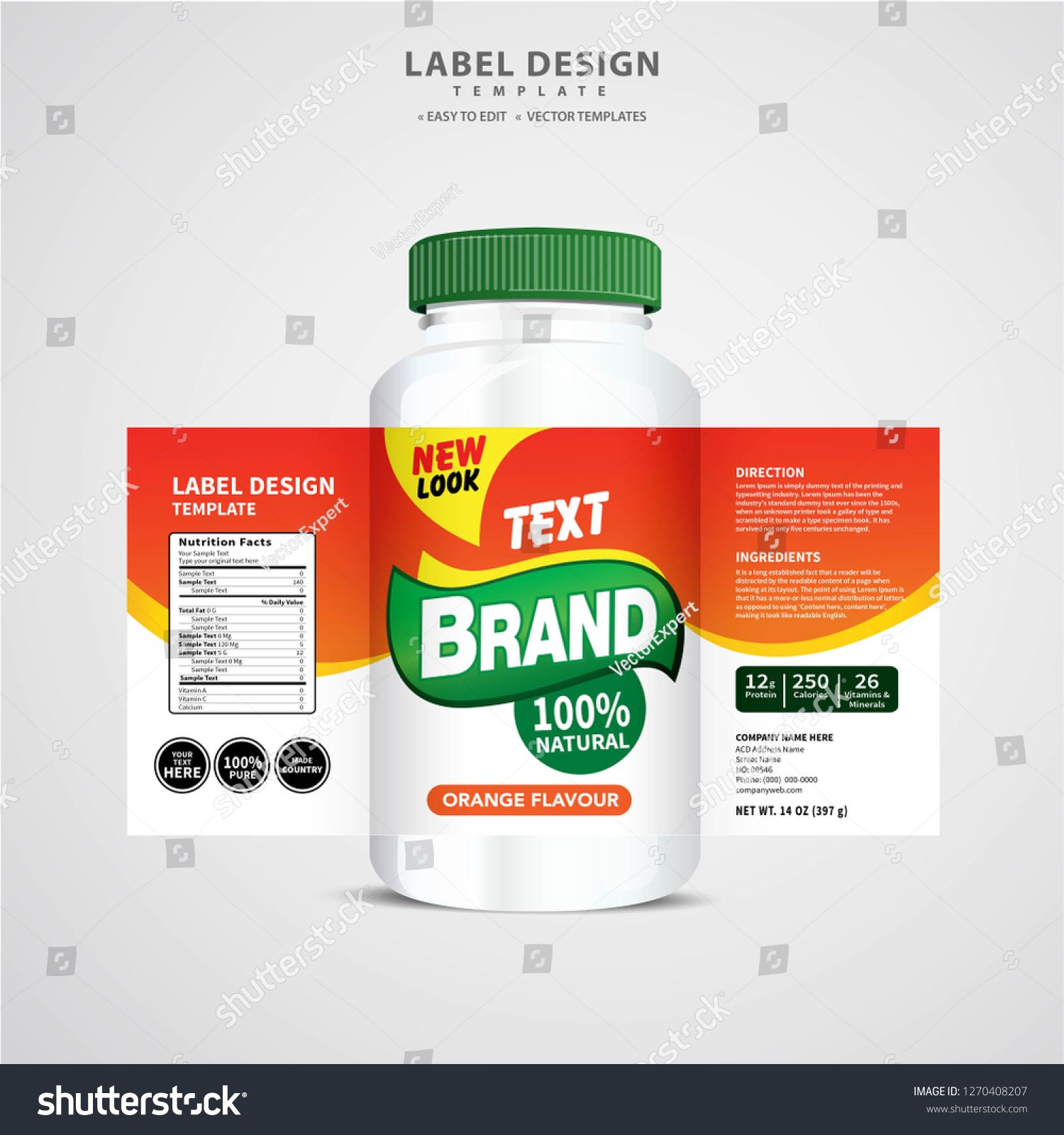 Bottle Label Package Template Design Label Stock Vector (Royalty Free ...