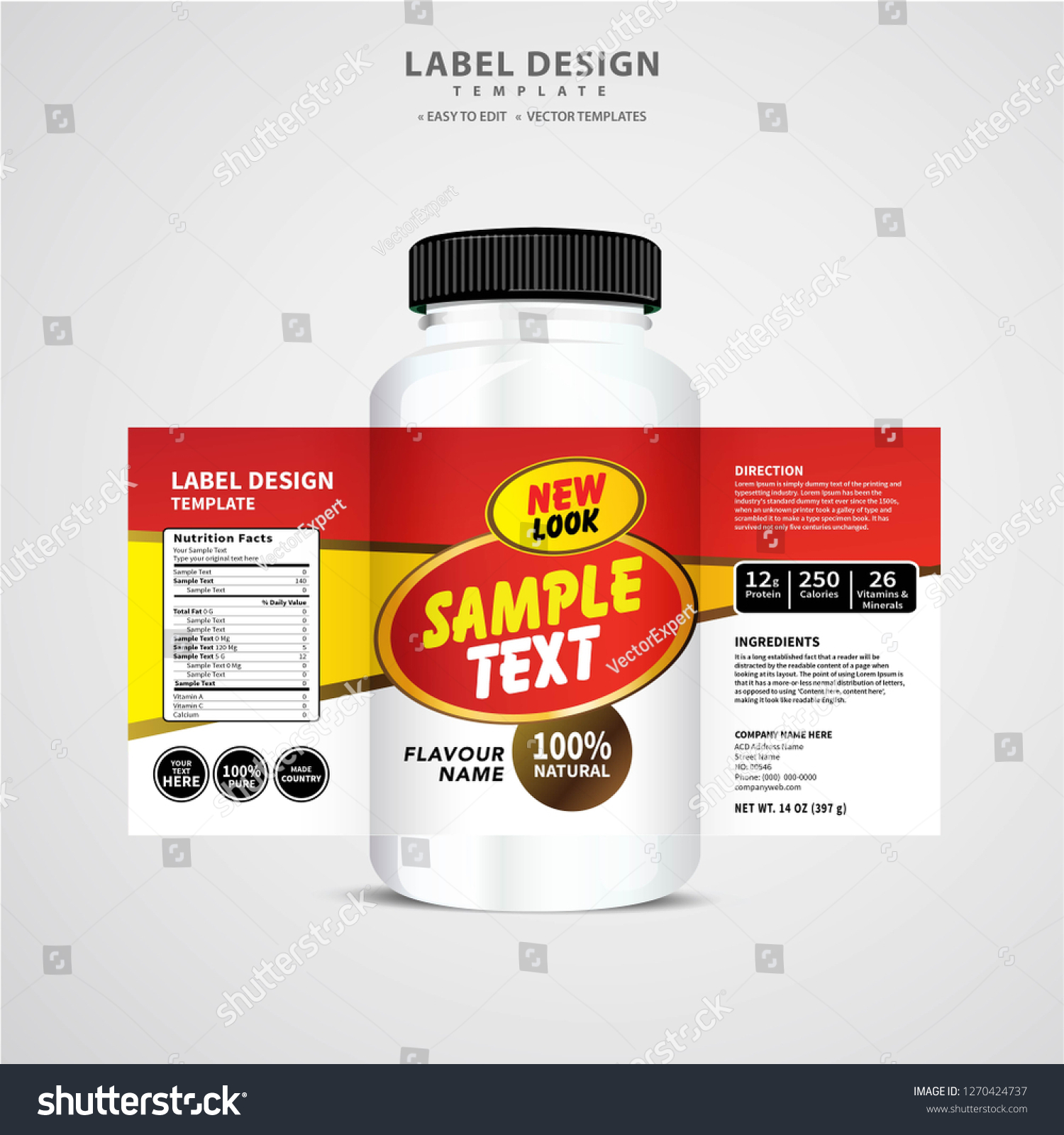 Bottle Label Package Template Design Label Stock Vector (Royalty Free ...