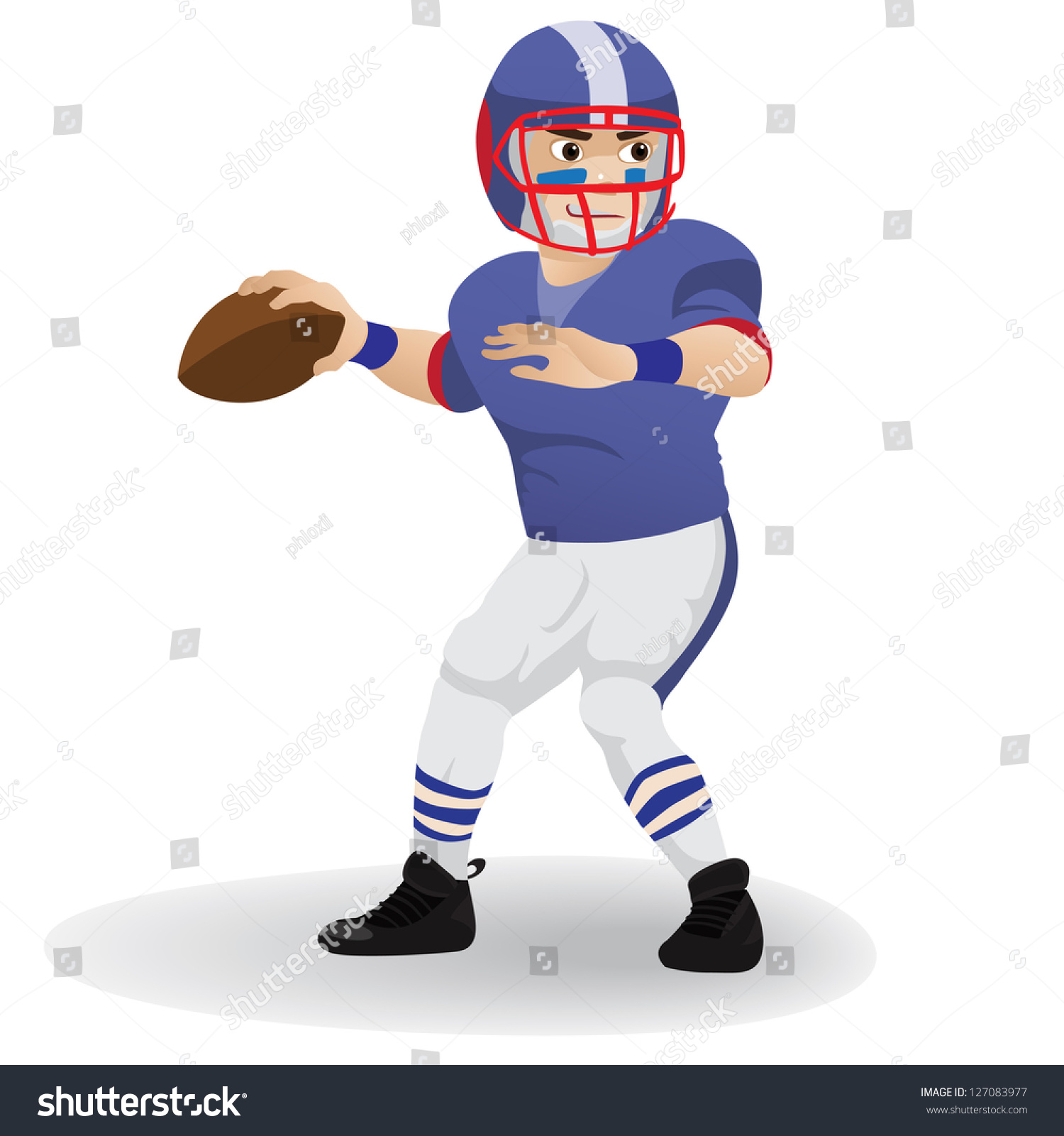 football quarterback cartoon