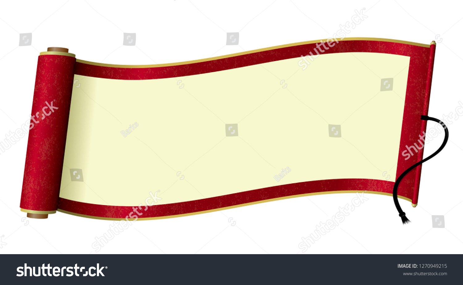 Japanese Scroll Paper Illustration Red Stock Vector (Royalty Free ...