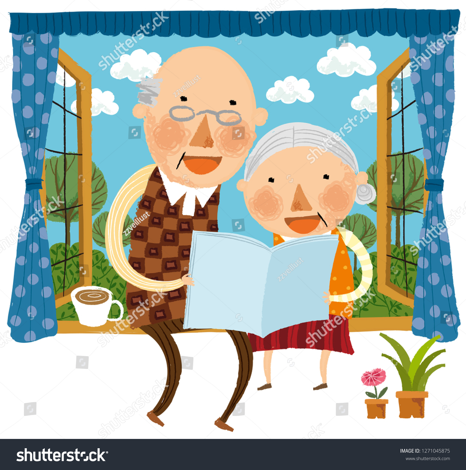 Бабушка с дедушкой на лавочке