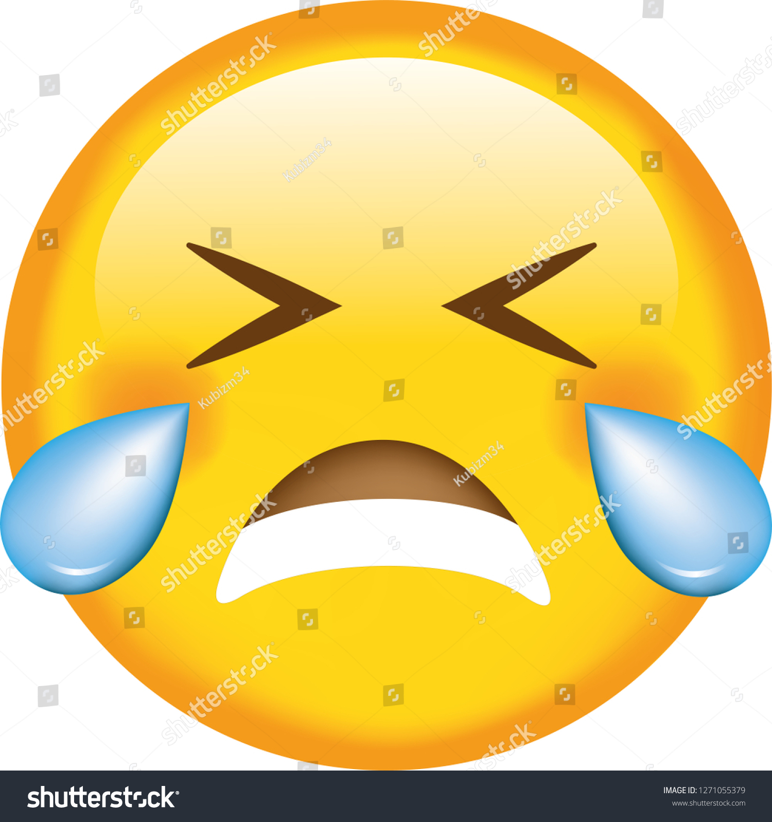 Emoji Crying Face Sad Cute Emoticon Stock Vector (Royalty Free ...
