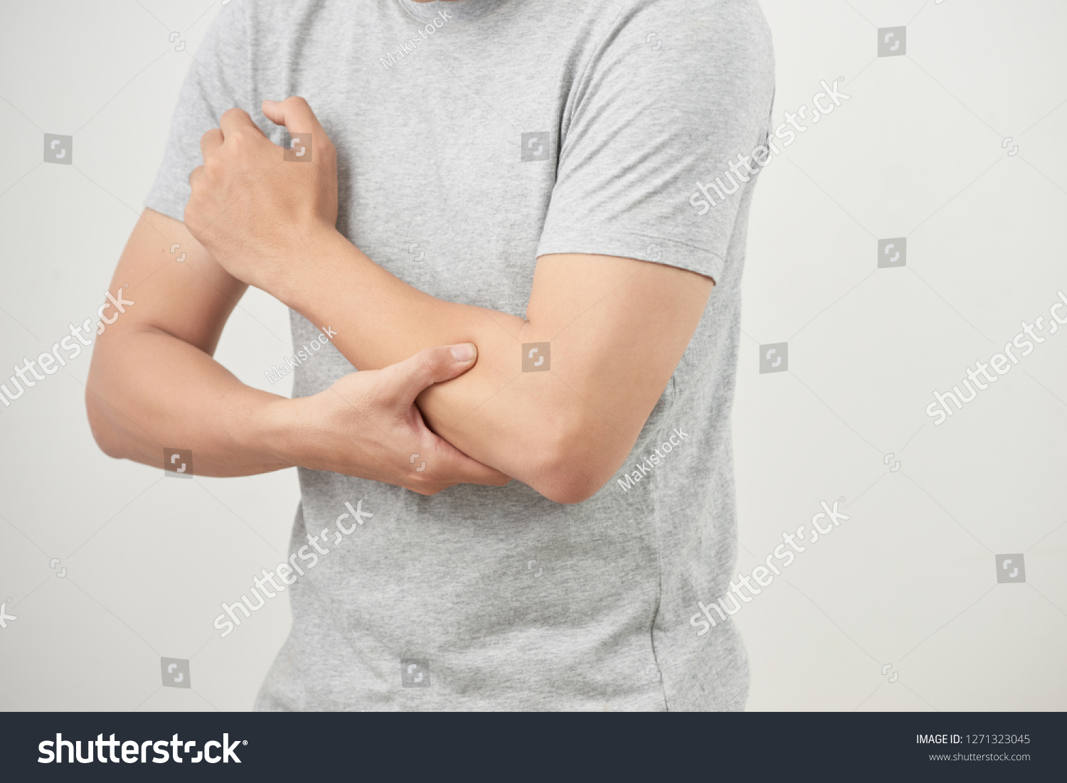 Man Suffering Joint Pain Arm Bone Stock Photo 1271323045 | Shutterstock