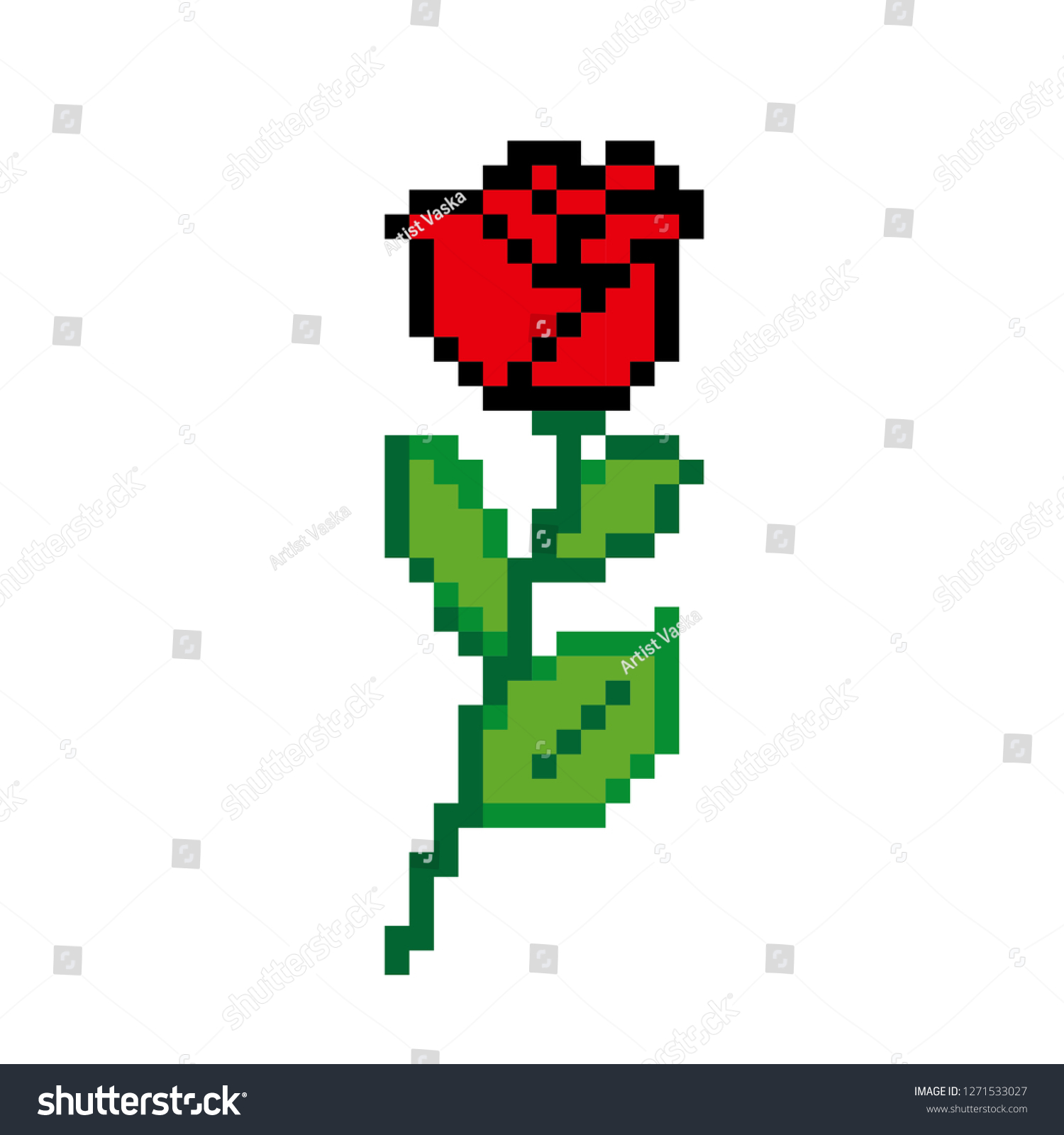 Роза в пикселях